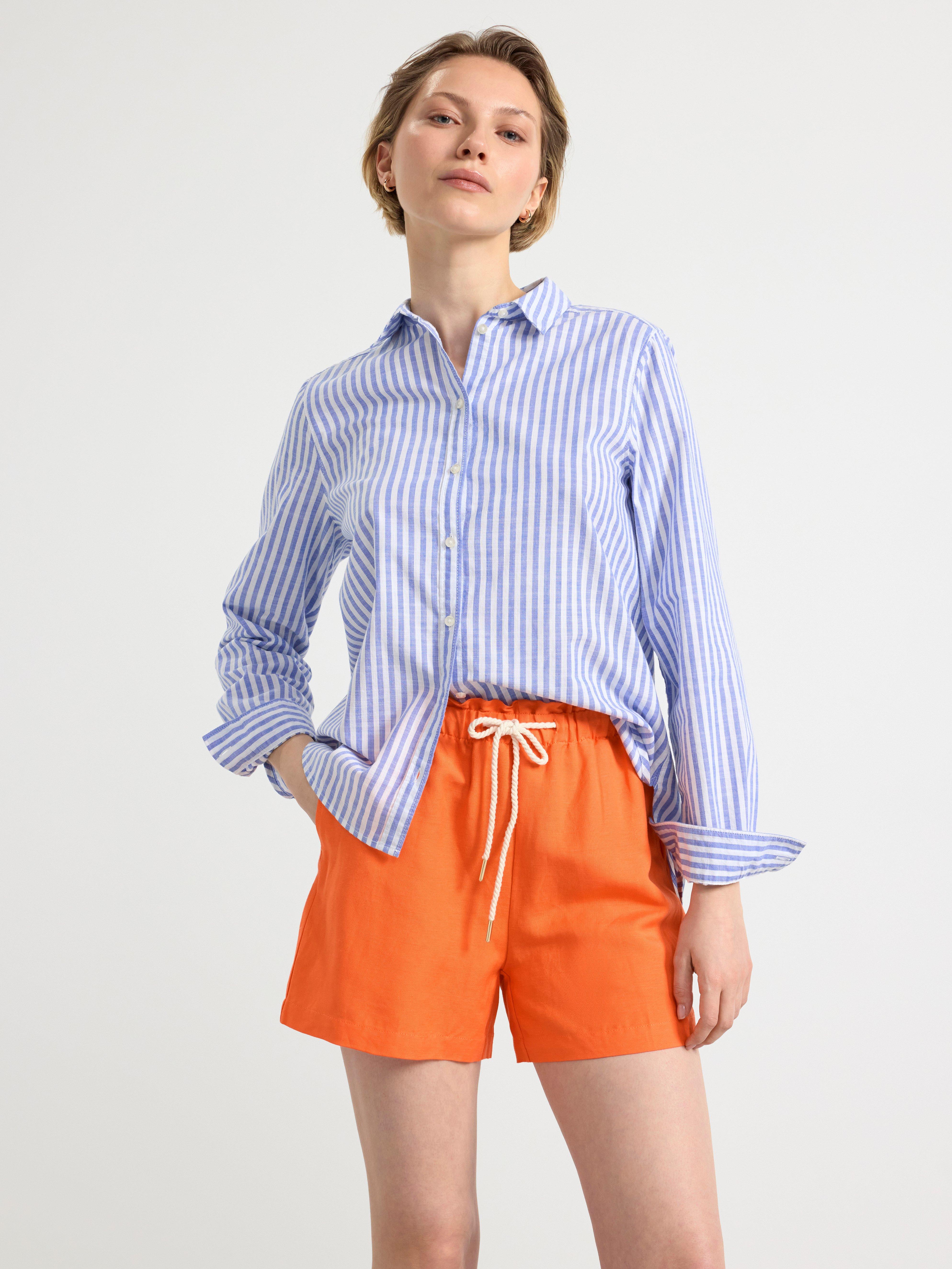 Linen blend shorts Orange