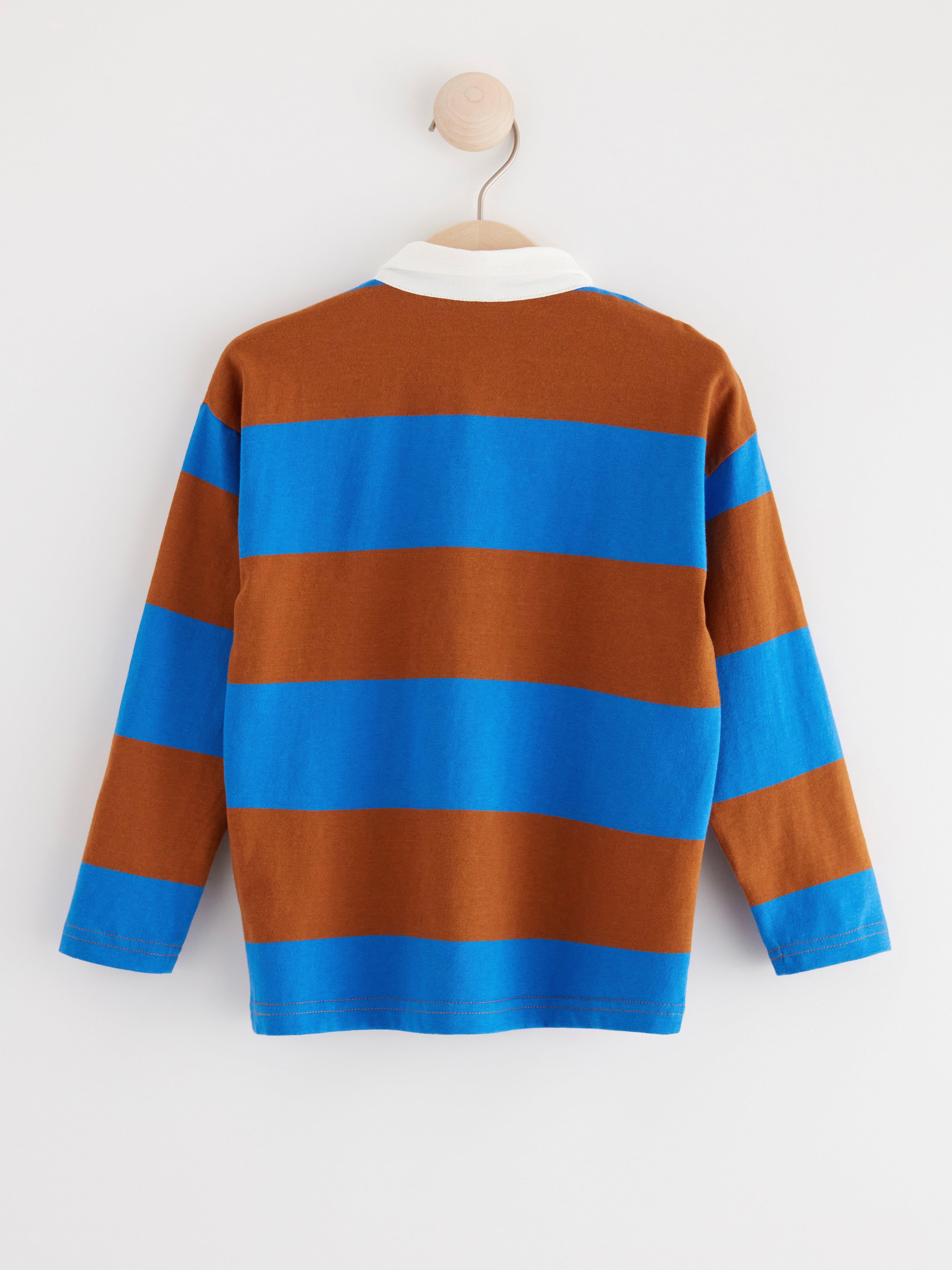 Rugby shirt with stripes Brown