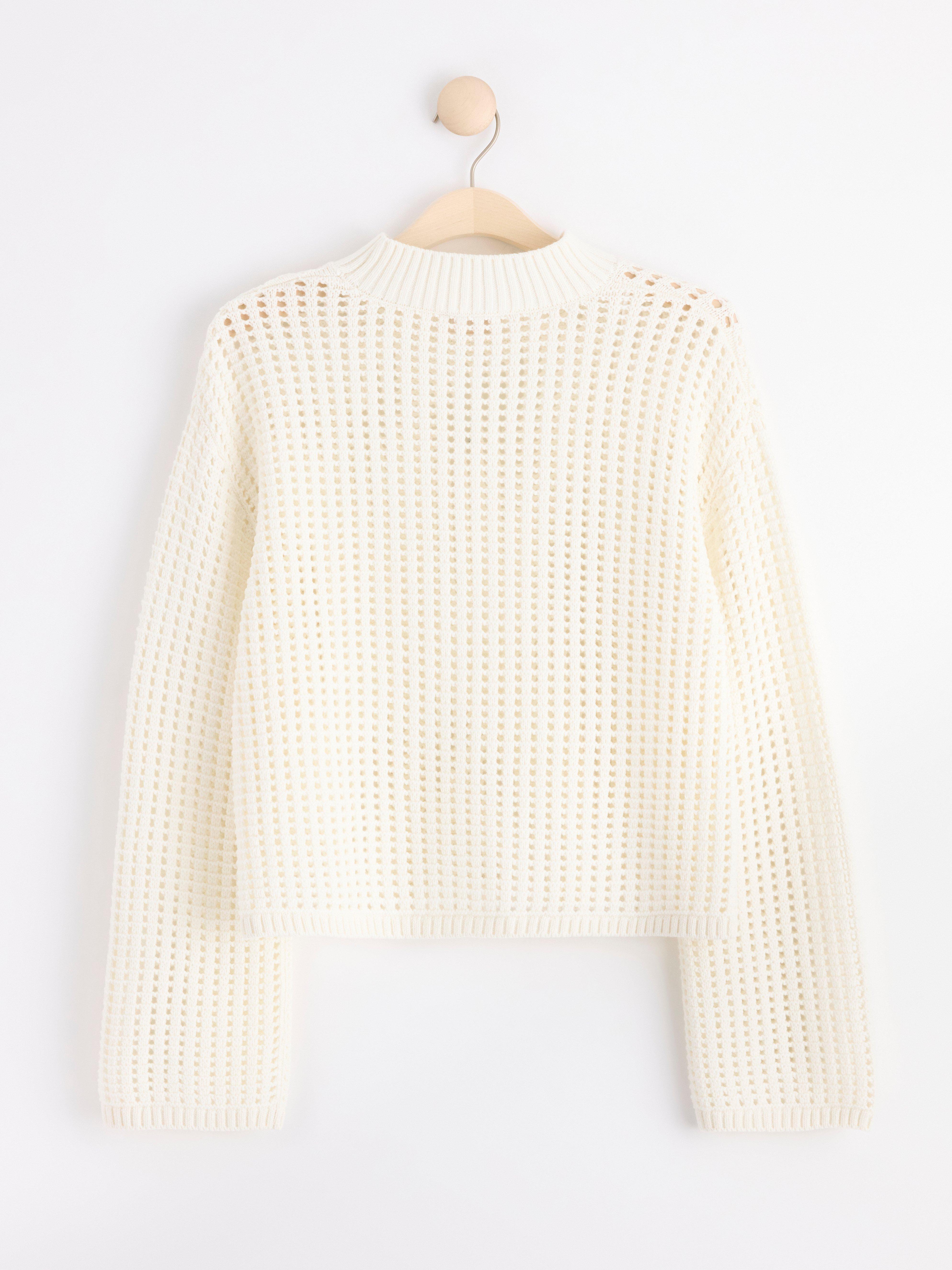 Hole knitted jumper Light Dusty White