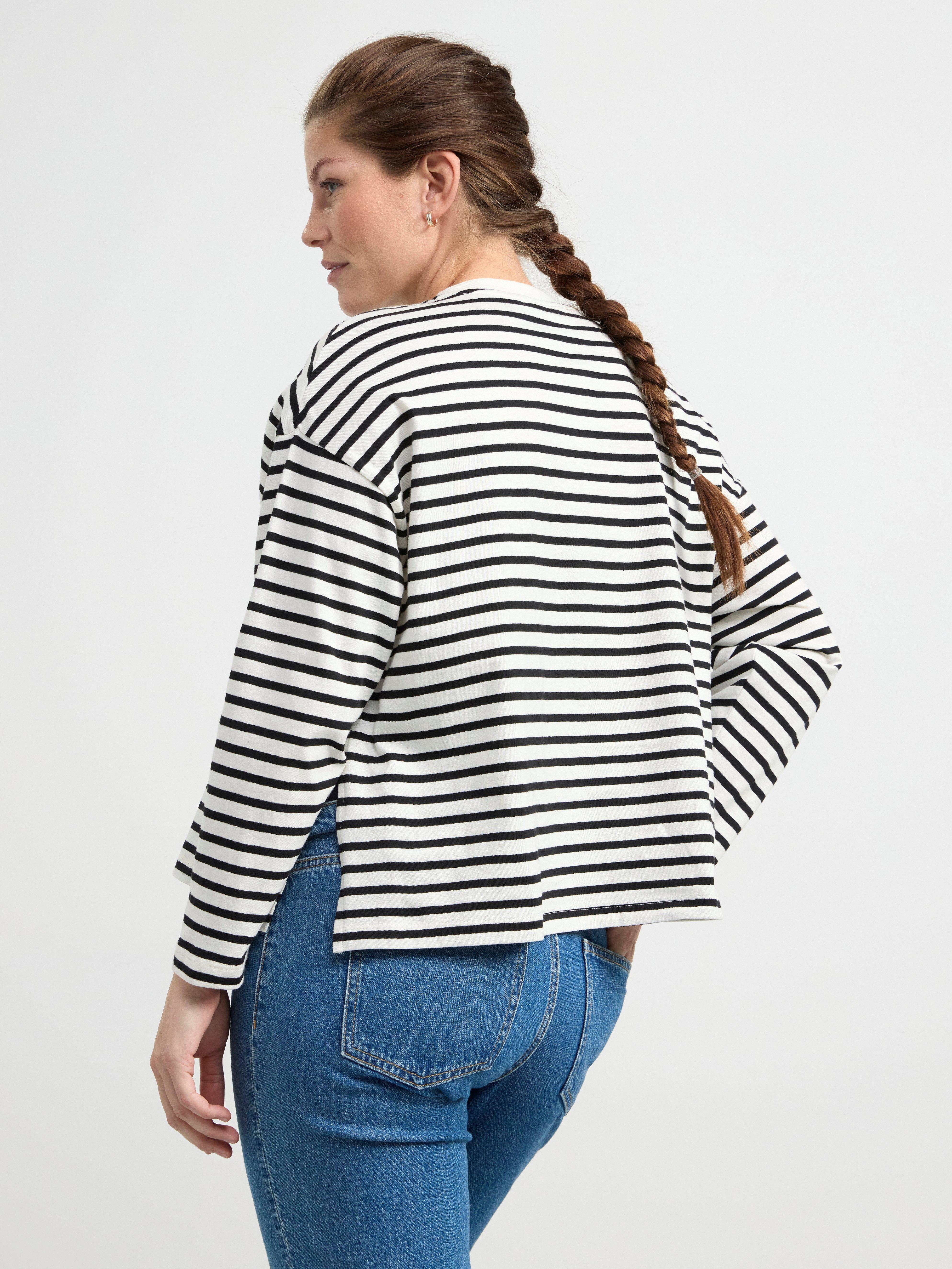 MOM Long sleeved top with stripes Light White