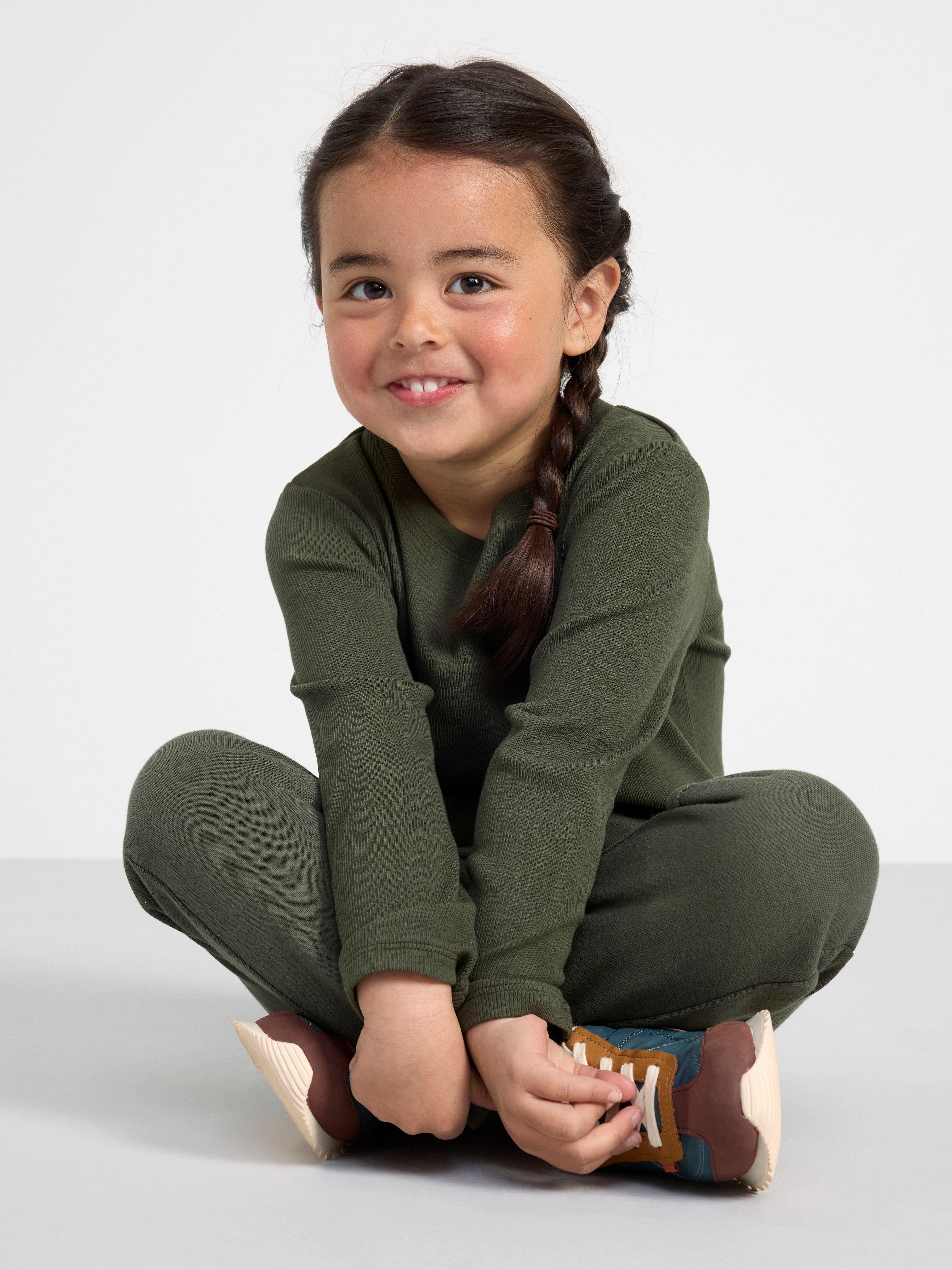 Joggers with brushed inside Dark Khaki Green