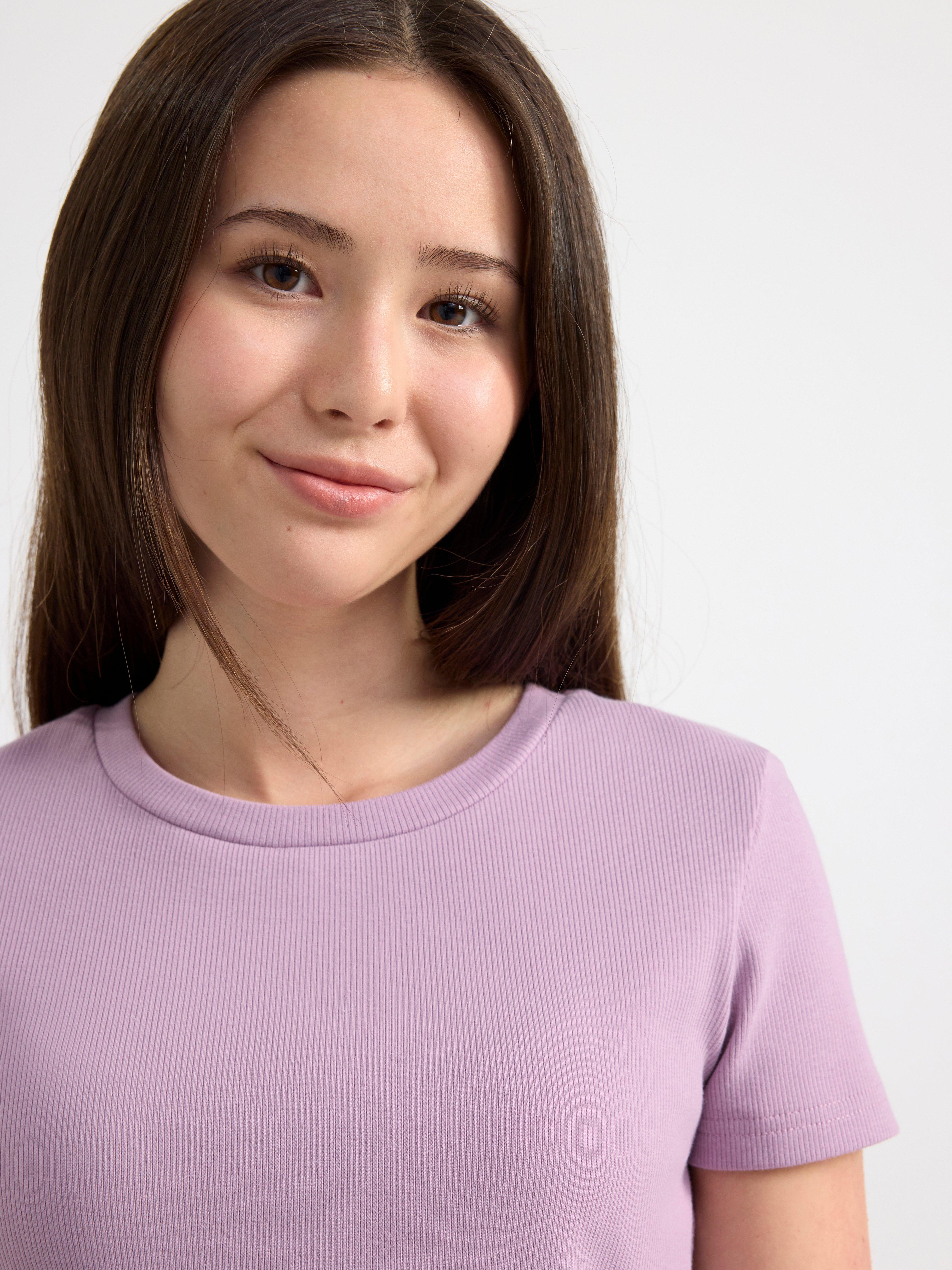 Ribbed cropped top Light Lilac