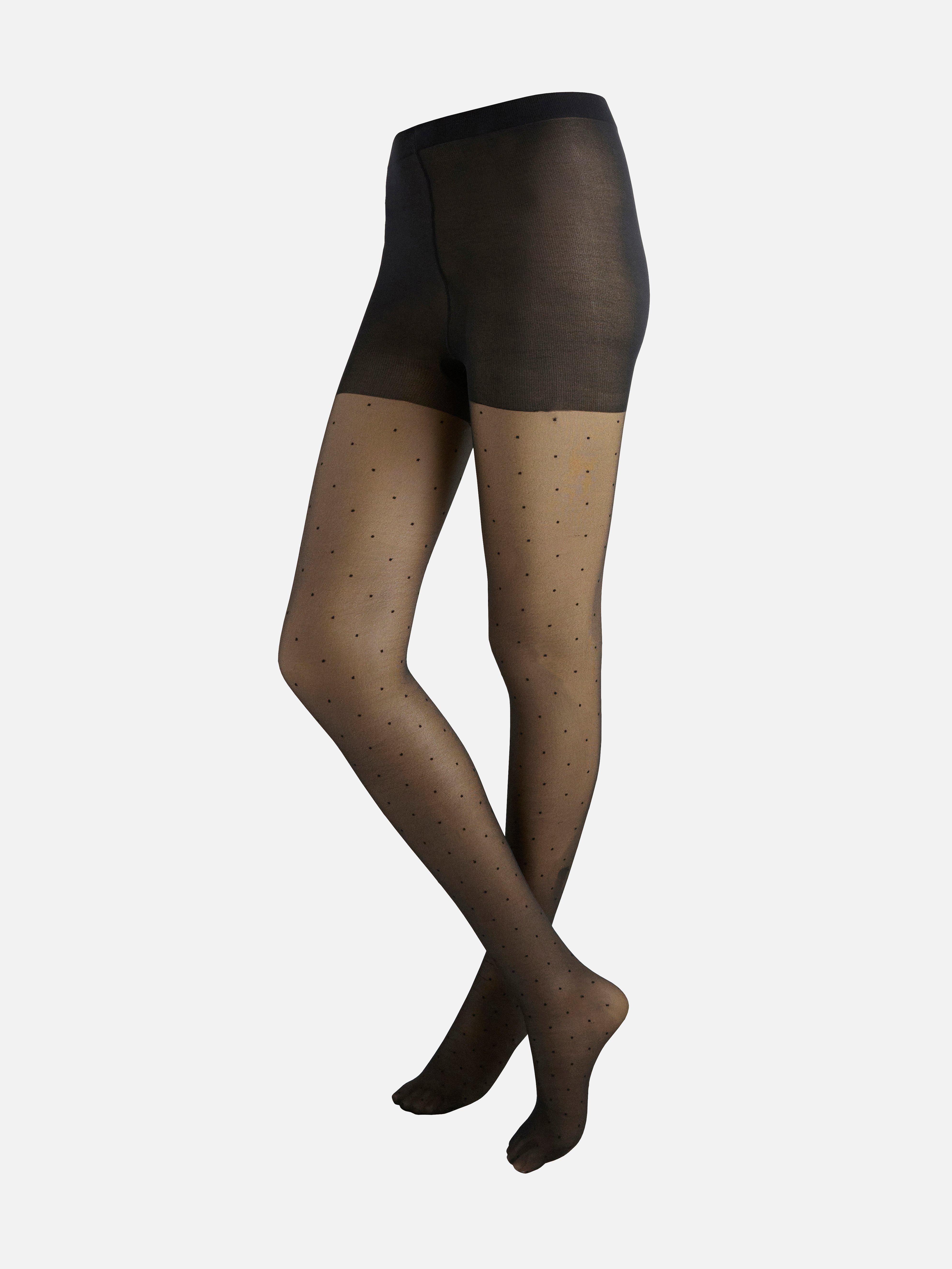 Semi shine tights 20 denier with dots Black