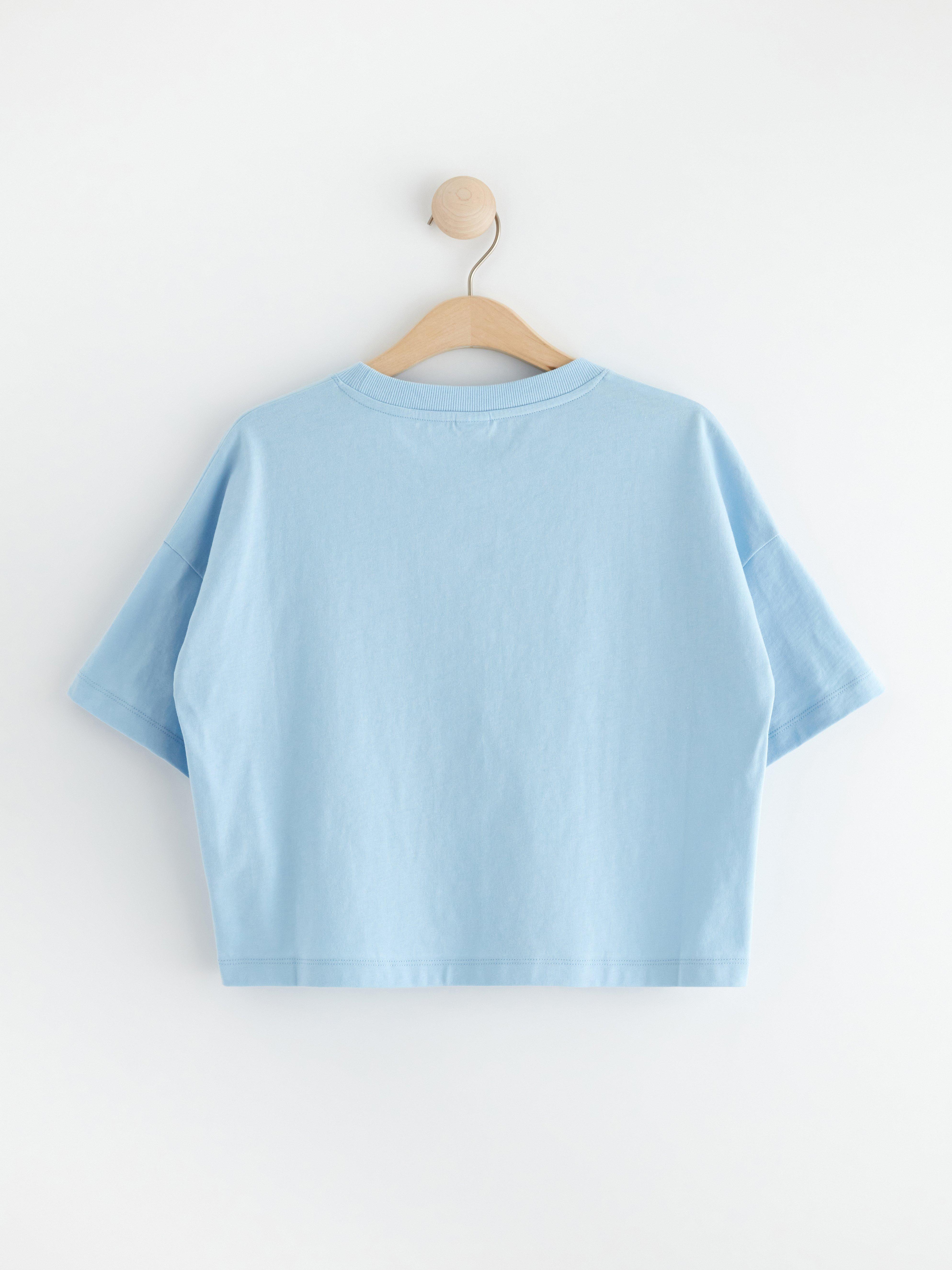 Top with print Light Blue
