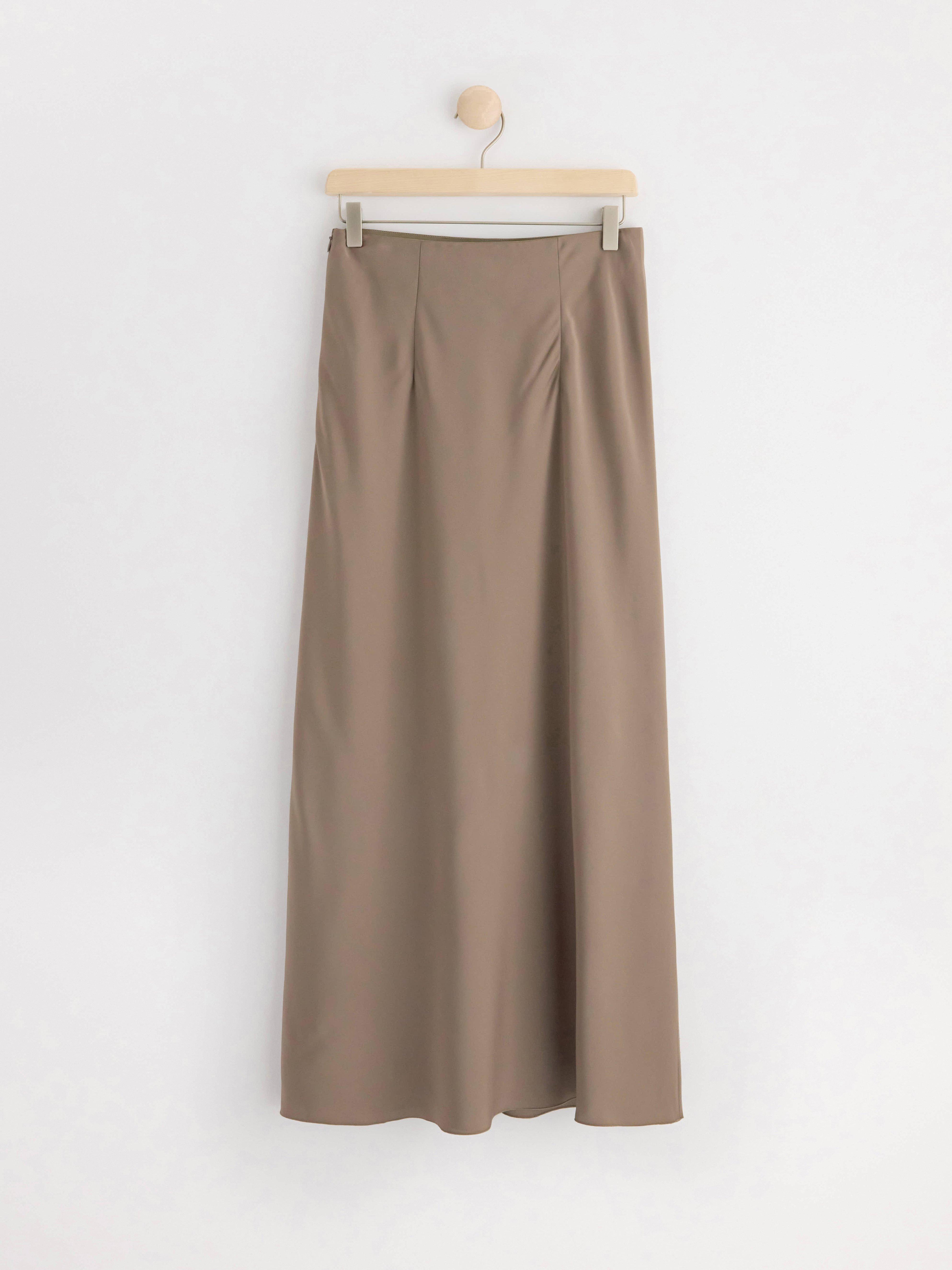 Satin maxi skirt Dusty Khaki