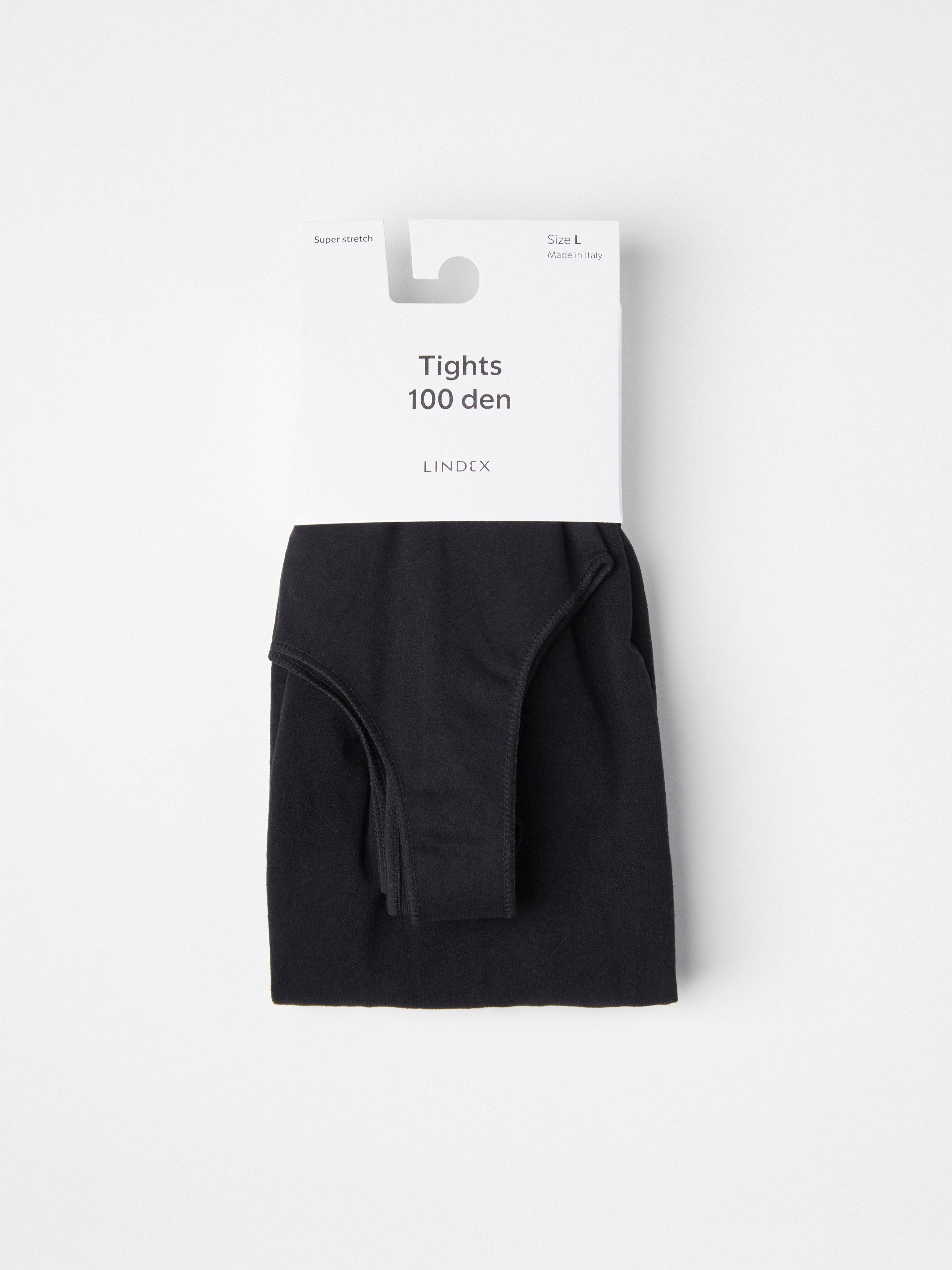 Super stretch tights 100 denier with stirrups Black