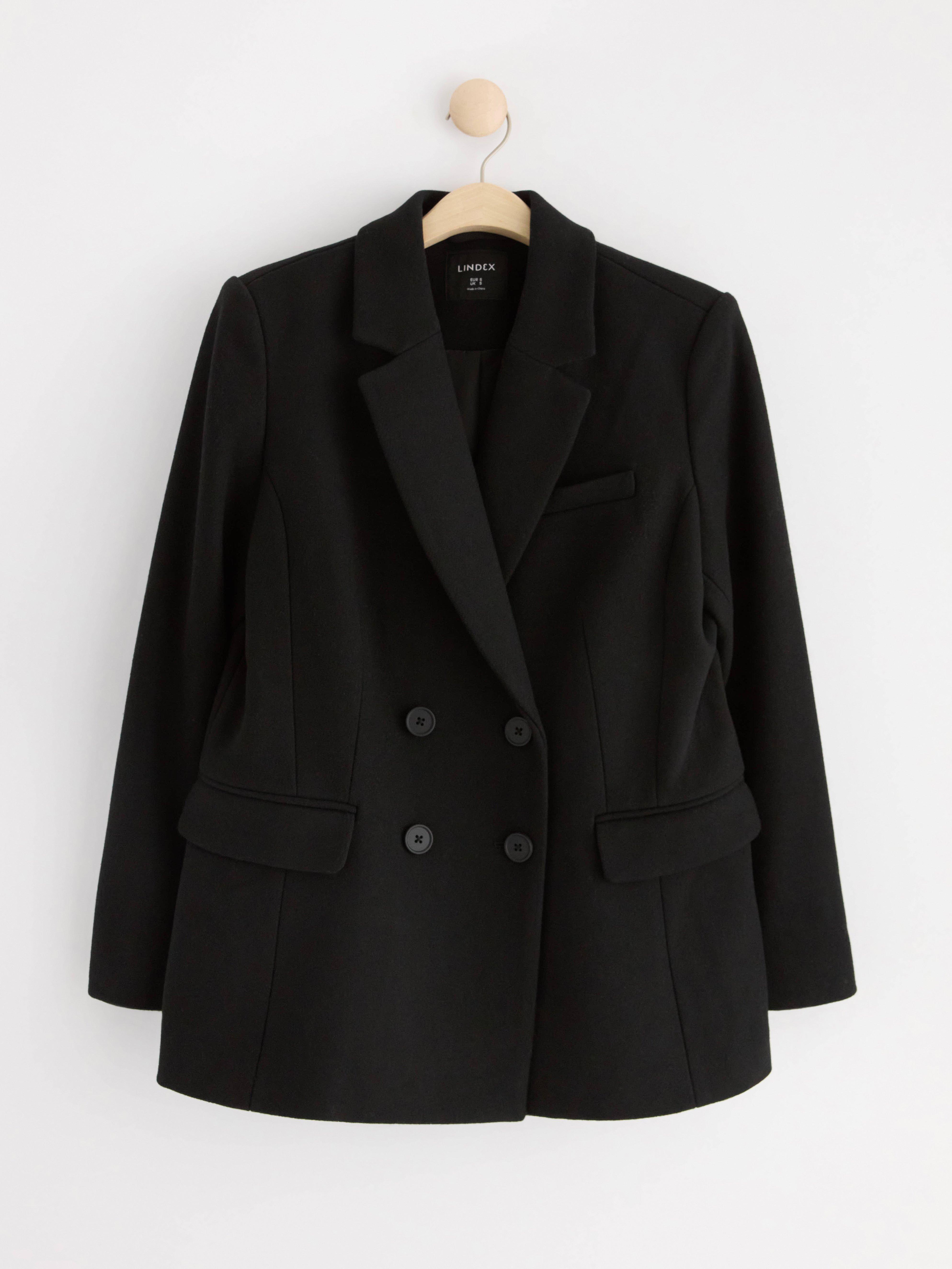 Wool blend blazer Black