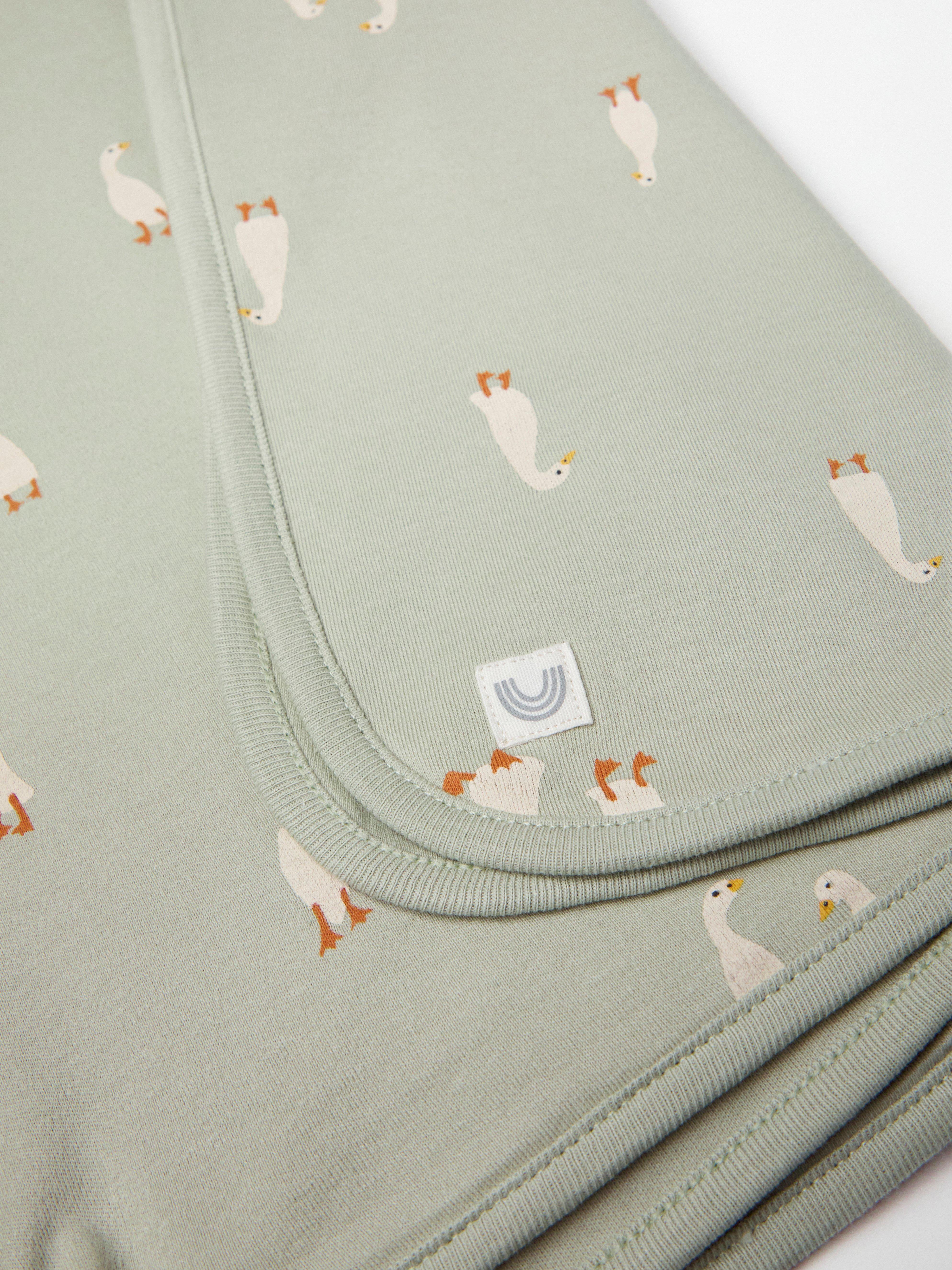 Baby blanket with geese Dusty Green