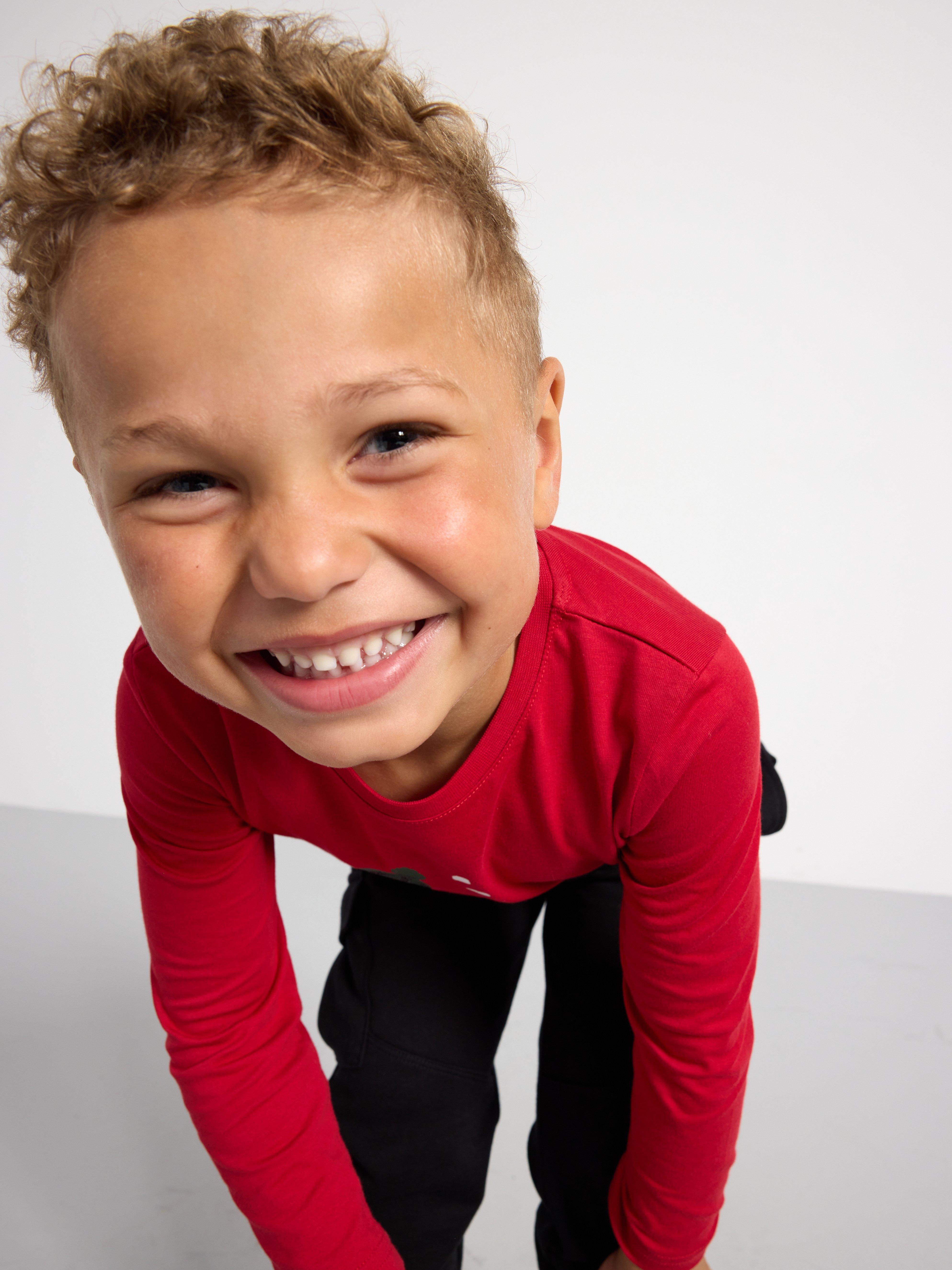 Long sleeve top with print Dark Red