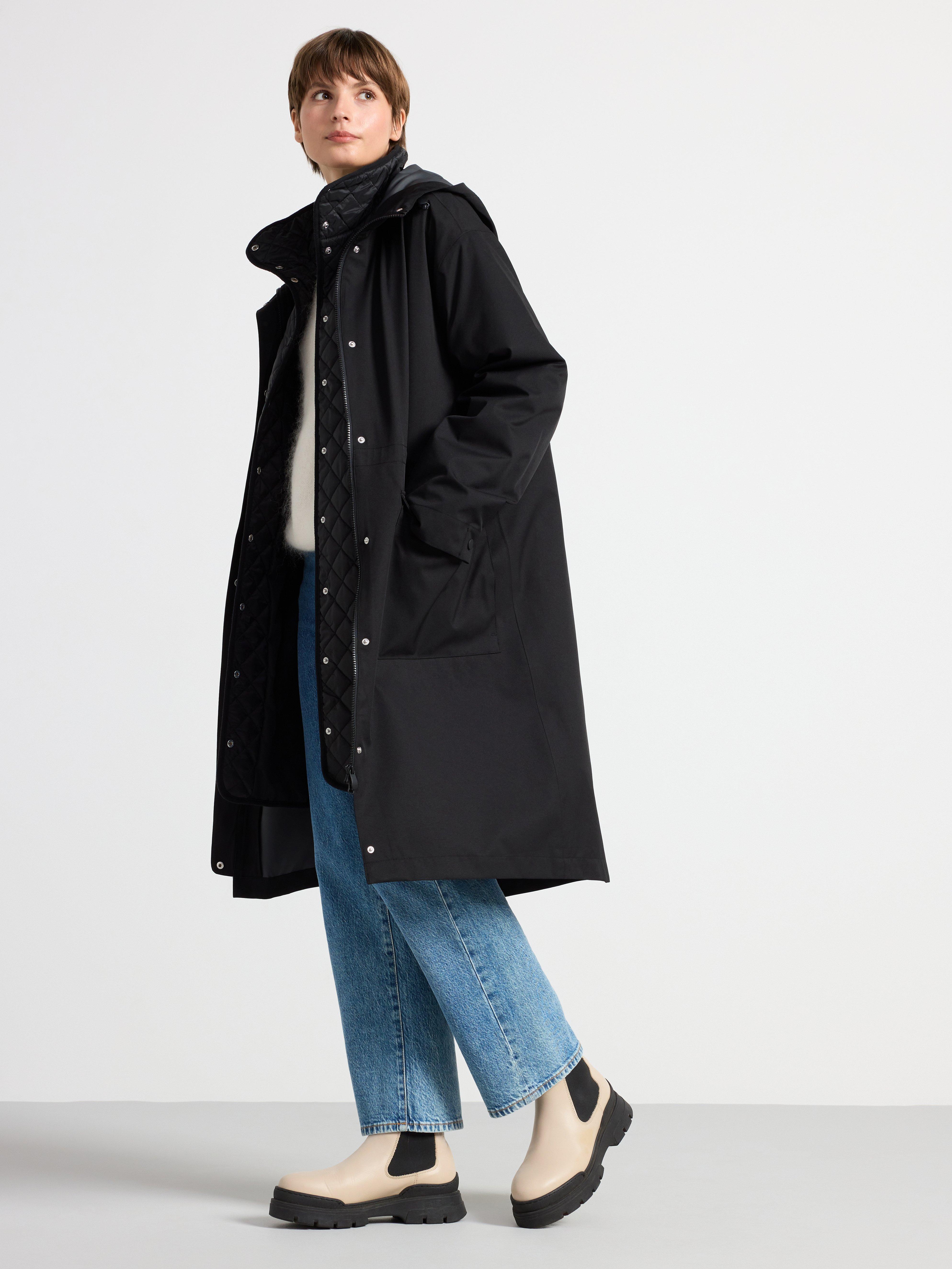 Waterproof parka with inner jacket Black