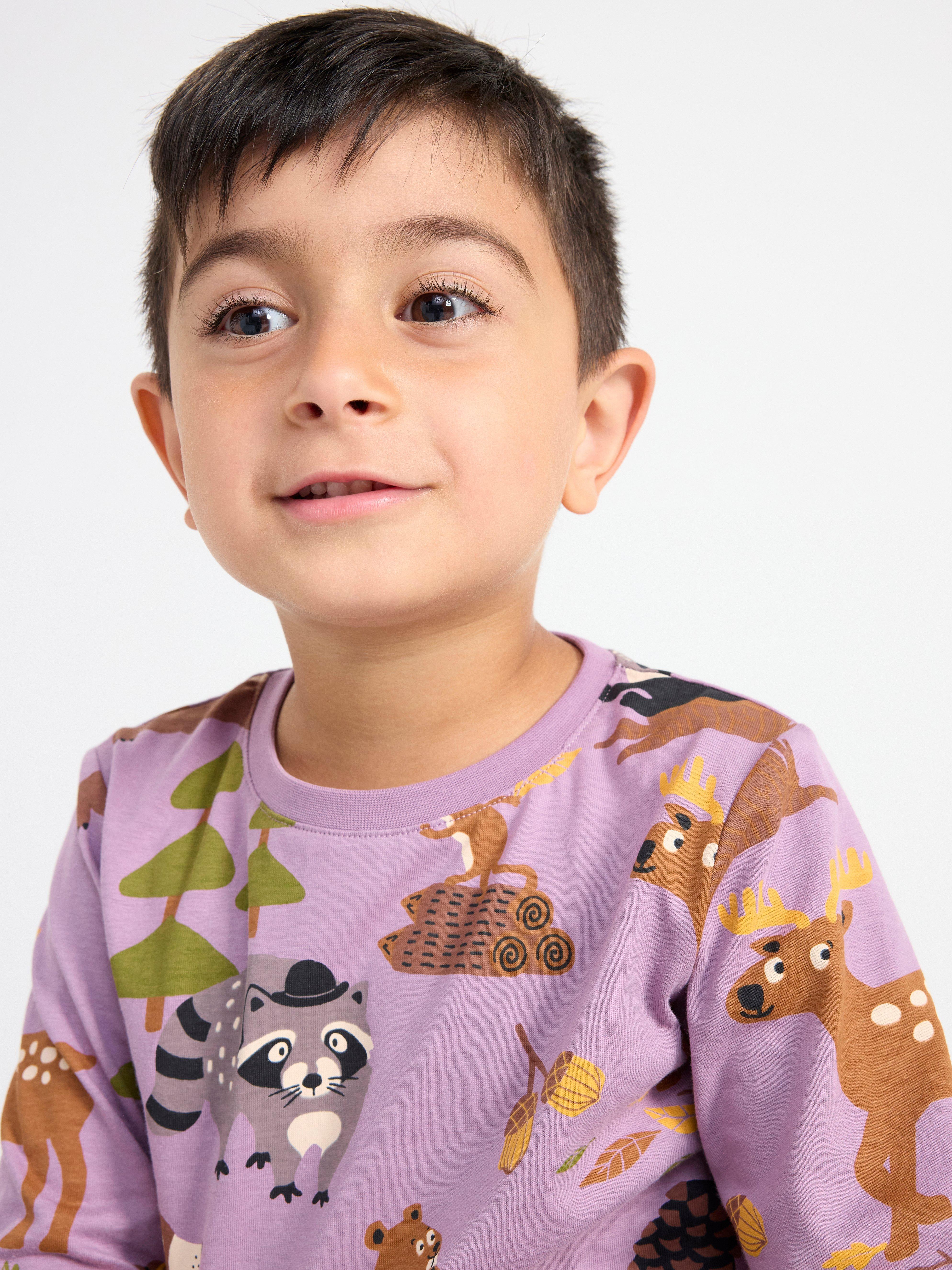 Top with animal print Light Dusty Lilac