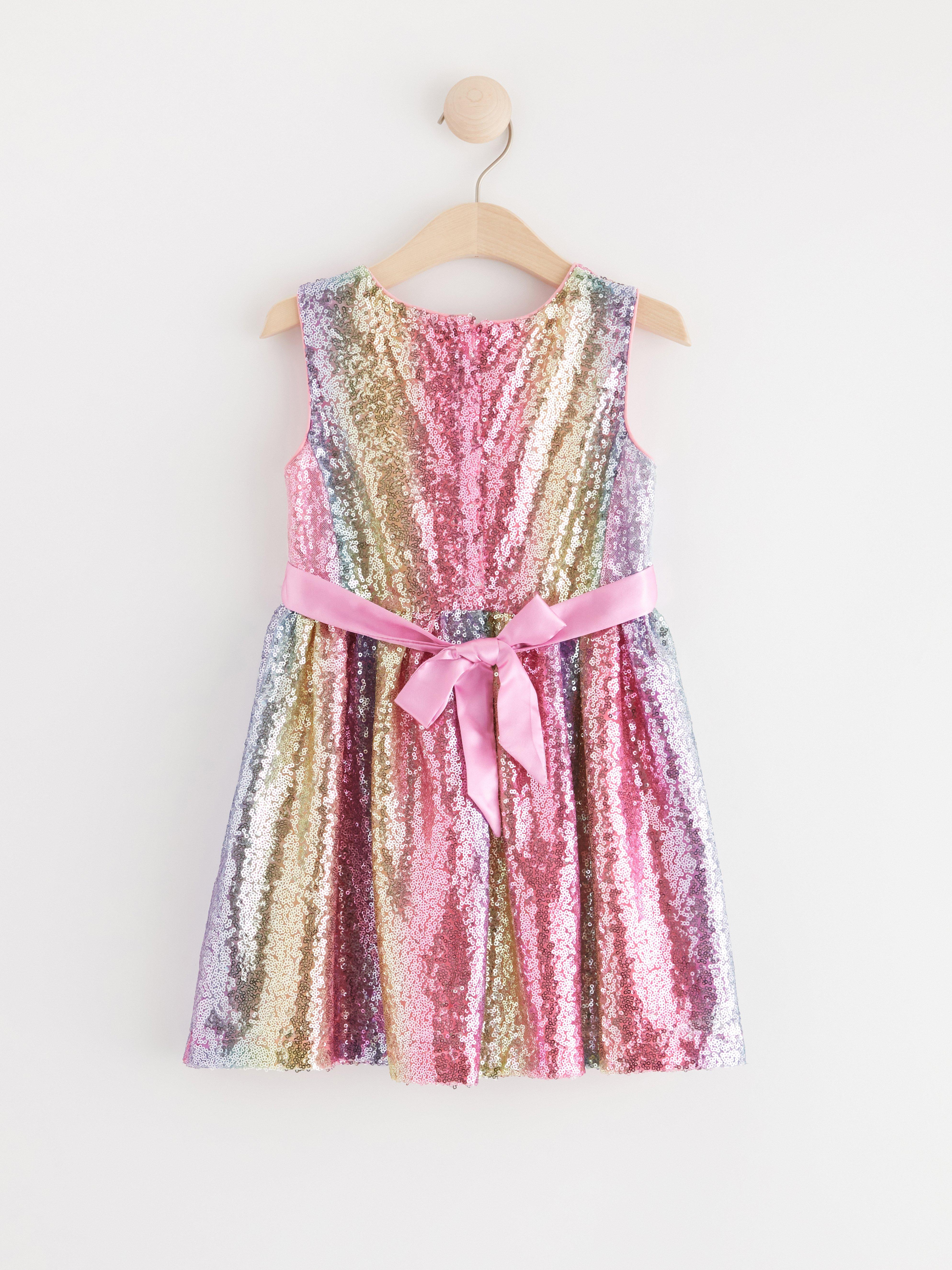 Colourful sequin dress Light Pink