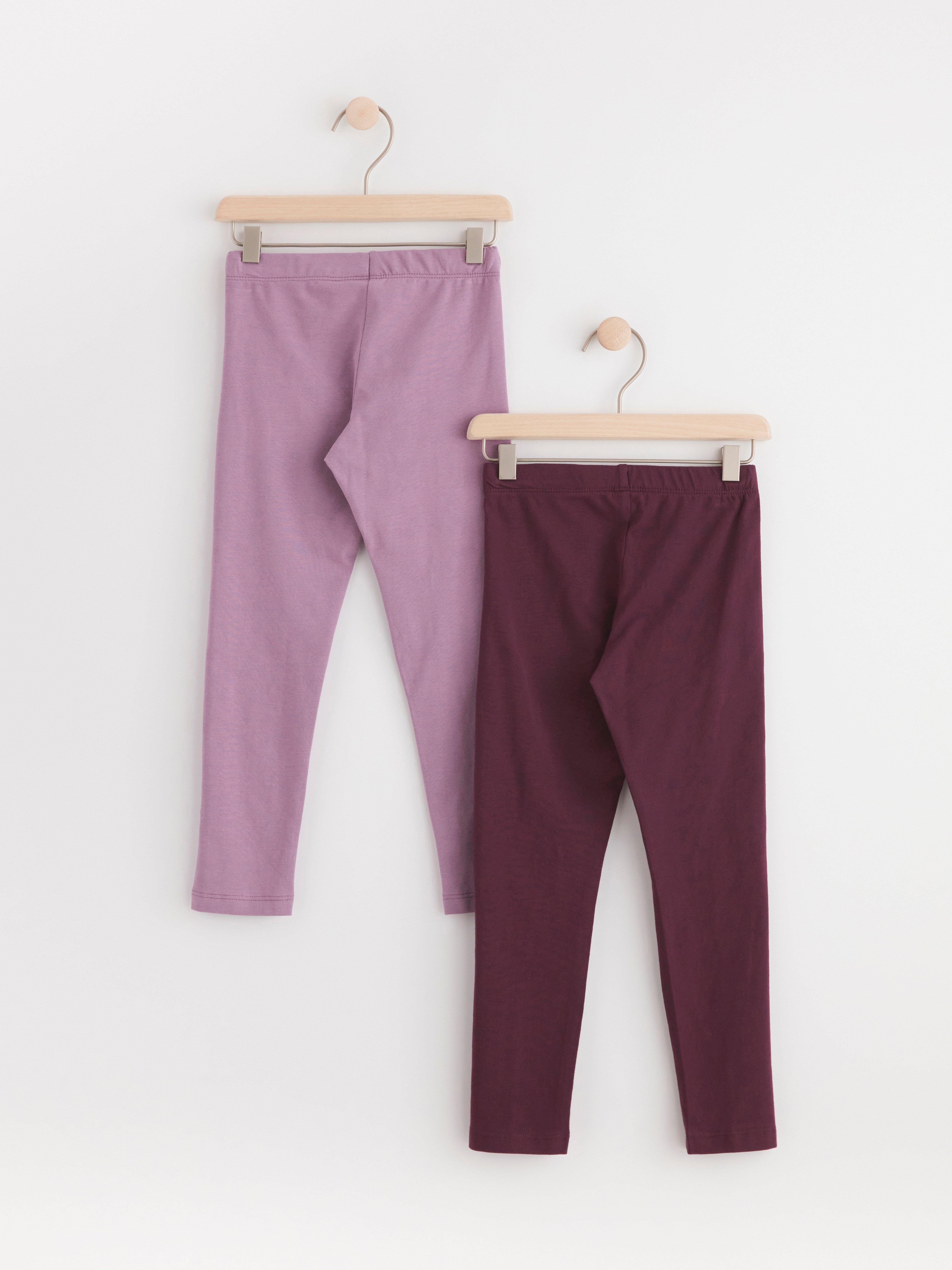 2-pack Leggings with frill Dark Lilac