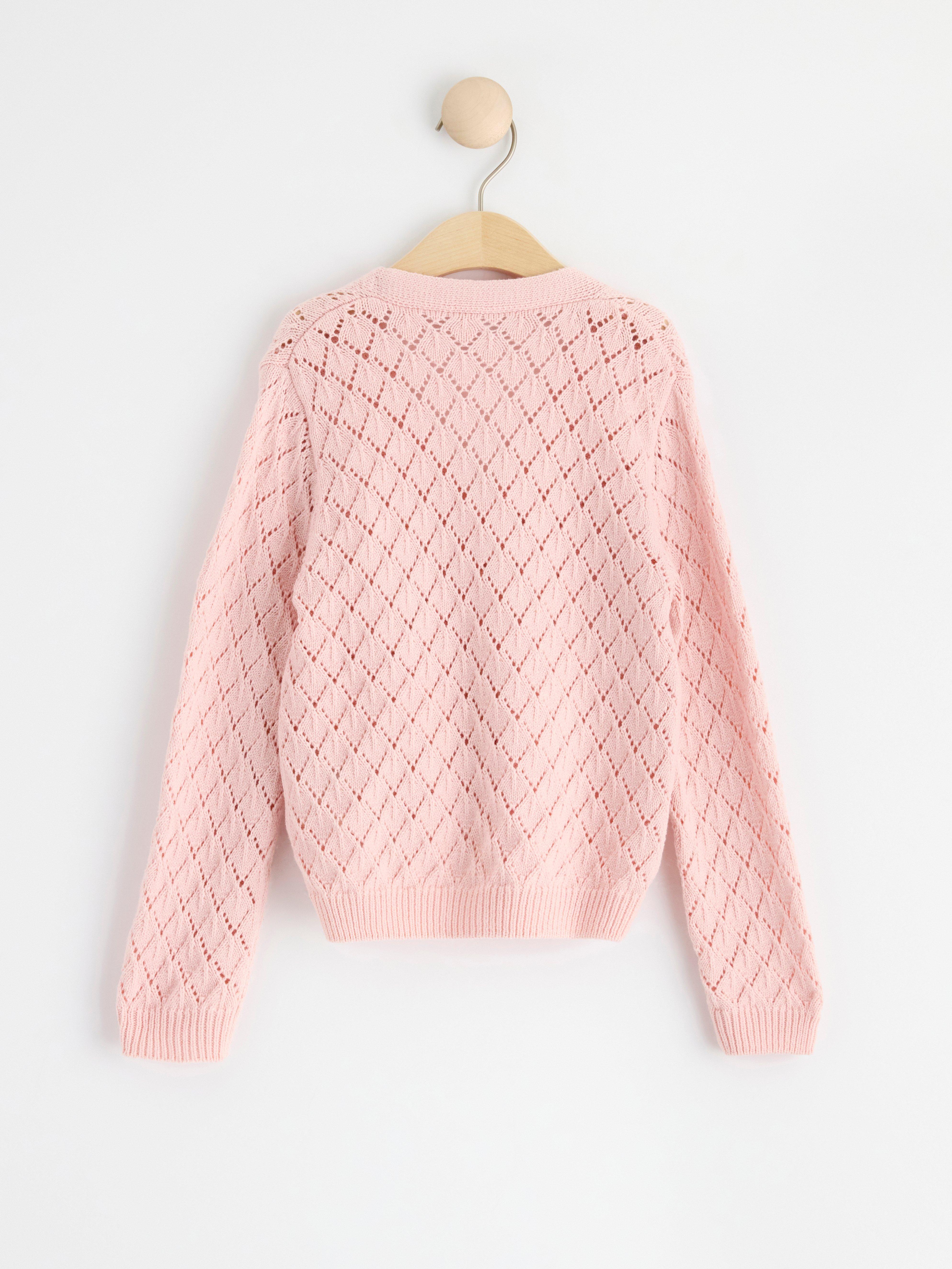 Pattern knitted cardigan Light Dusty Pink