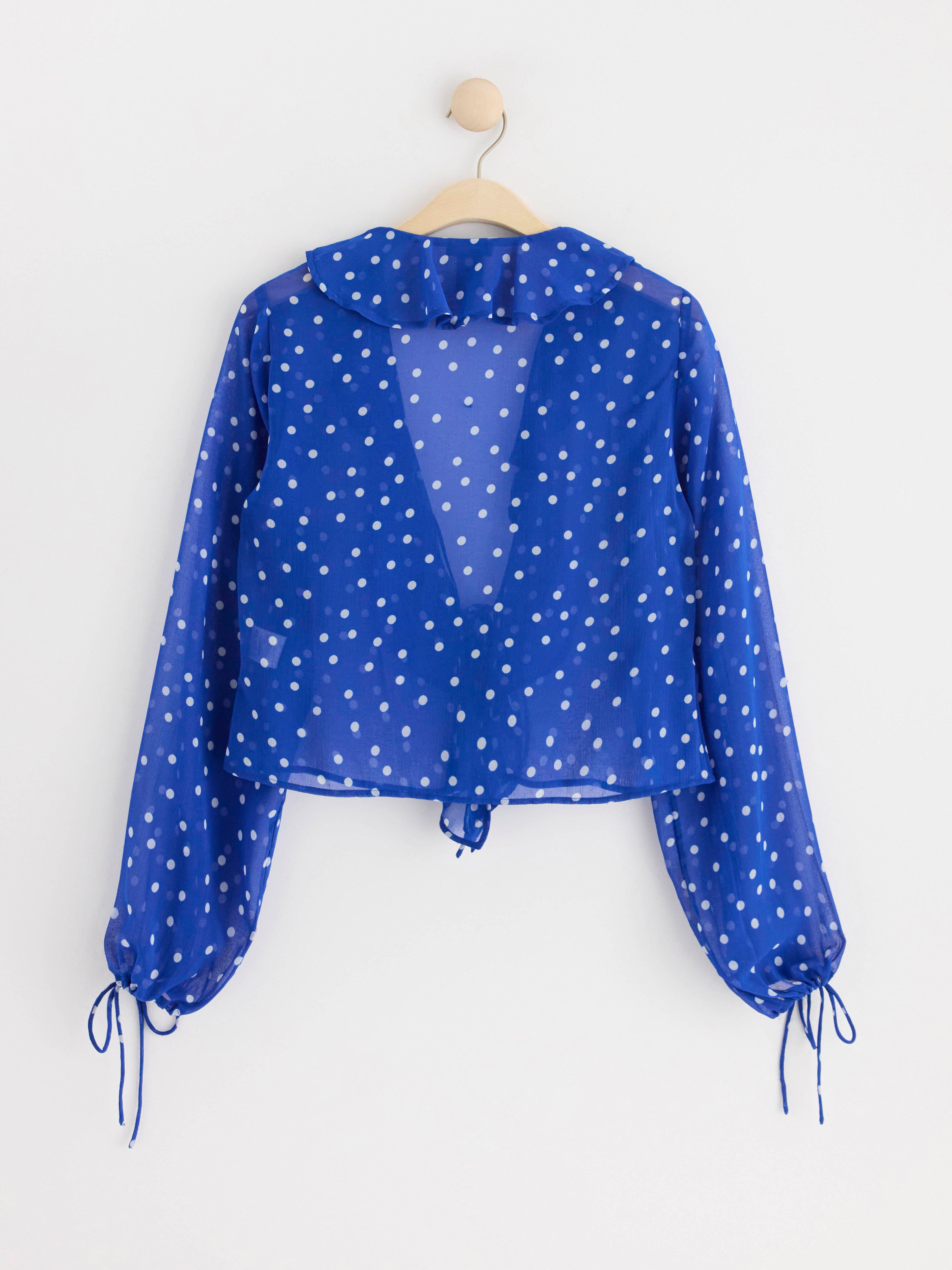 Blouse in chiffon Blue