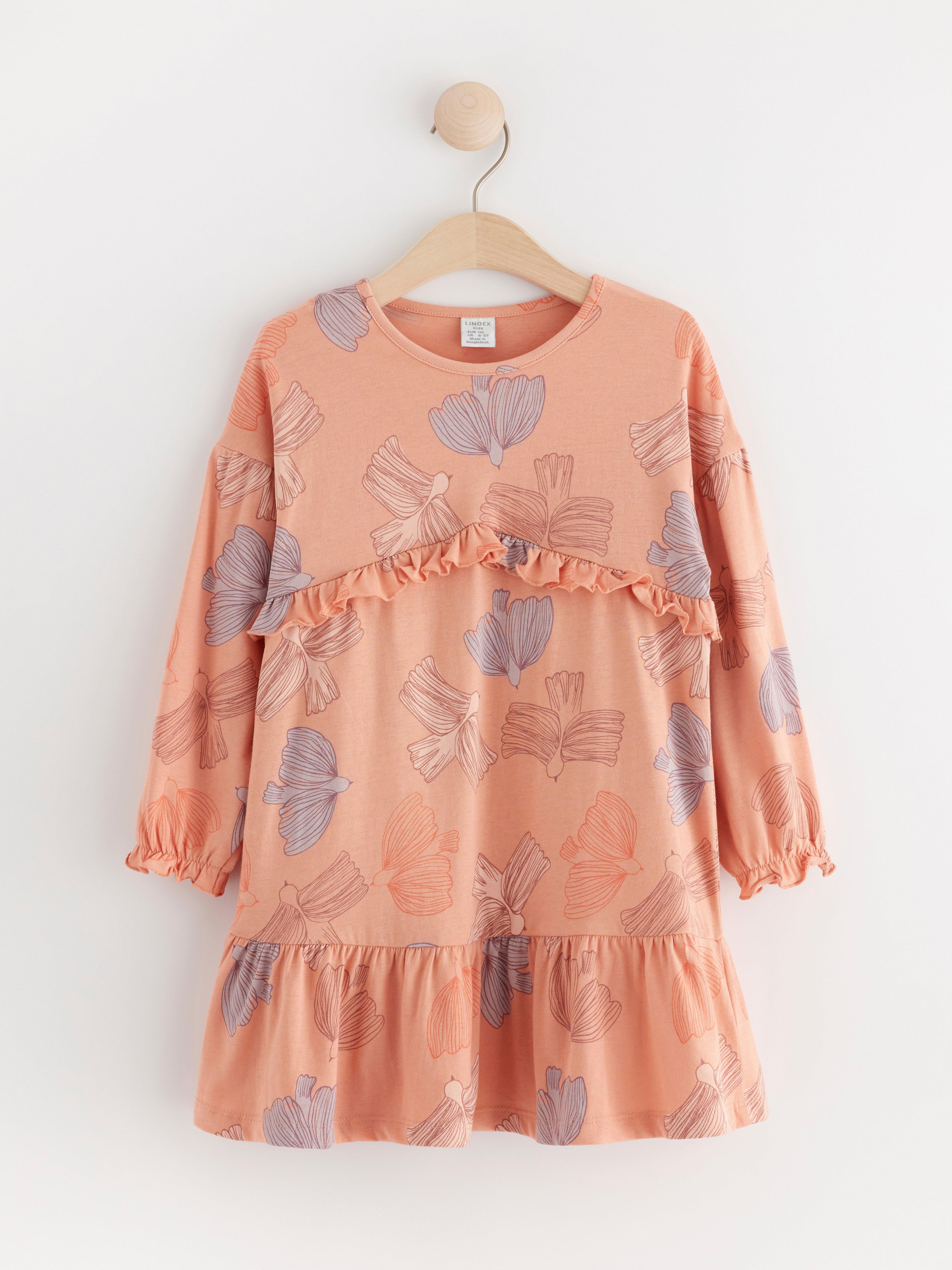 Dress with frill details Light Dusty Coral