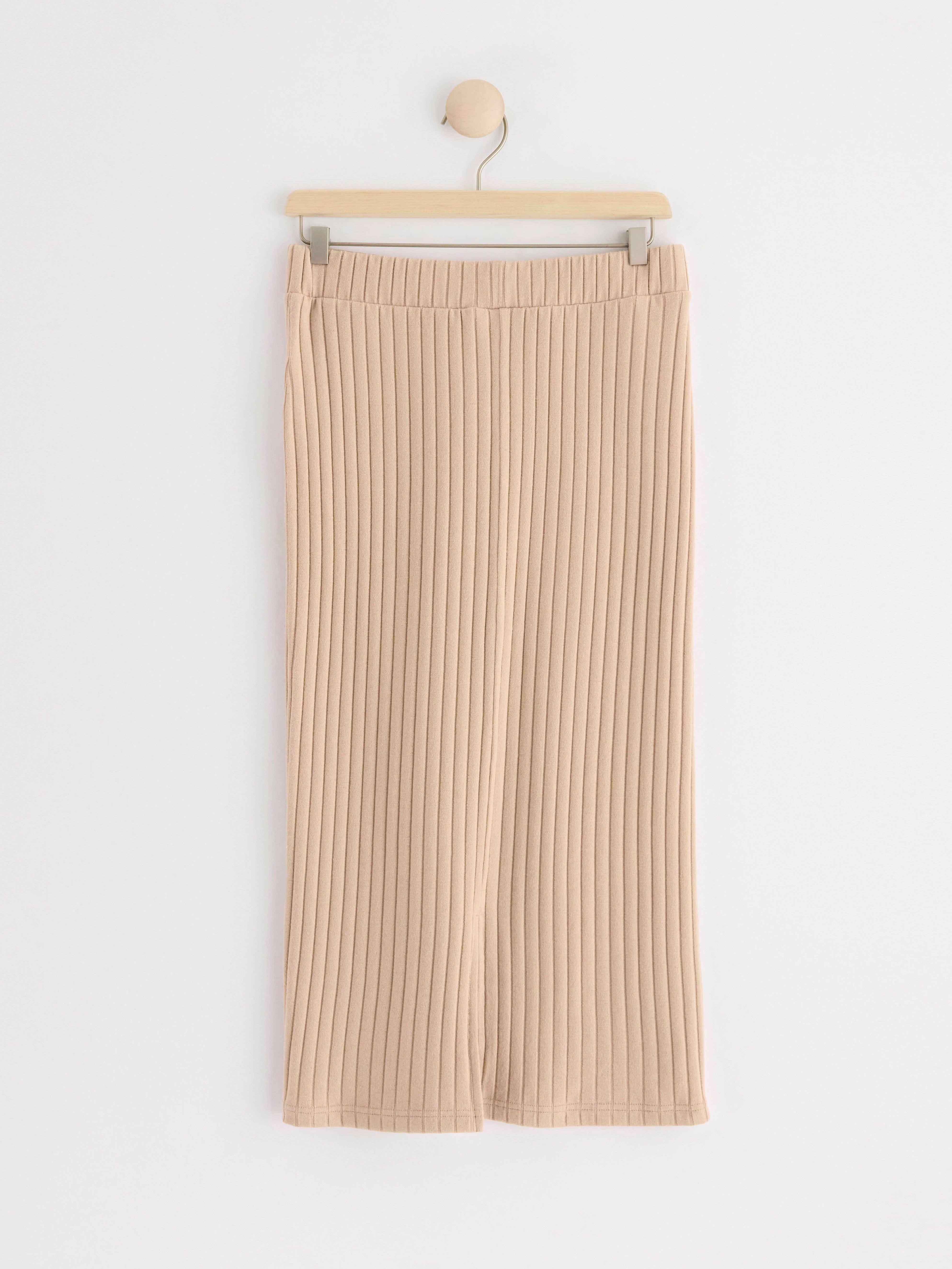 Ribbed skirt Beige