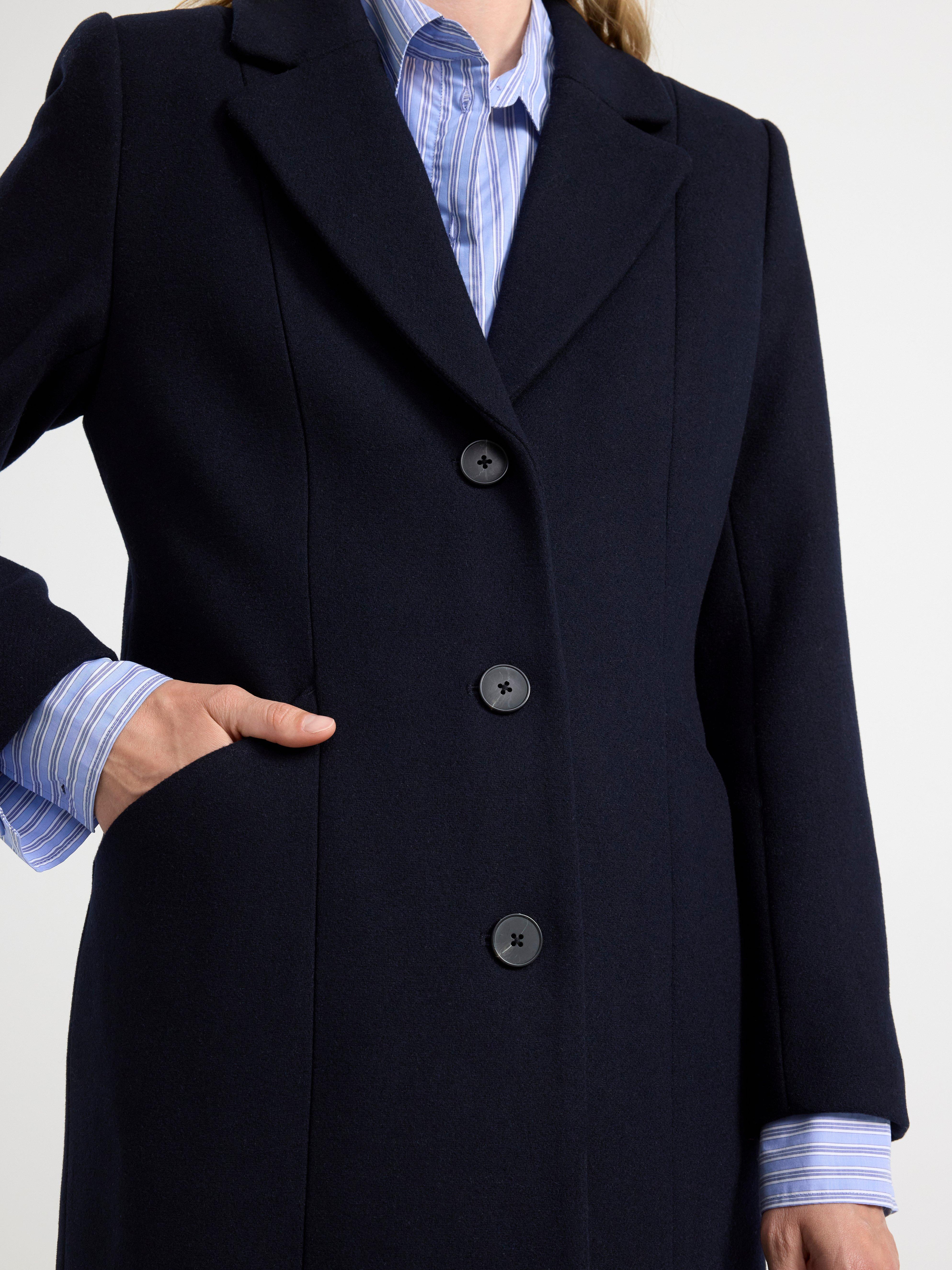 Coat in wool blend Dark Blue