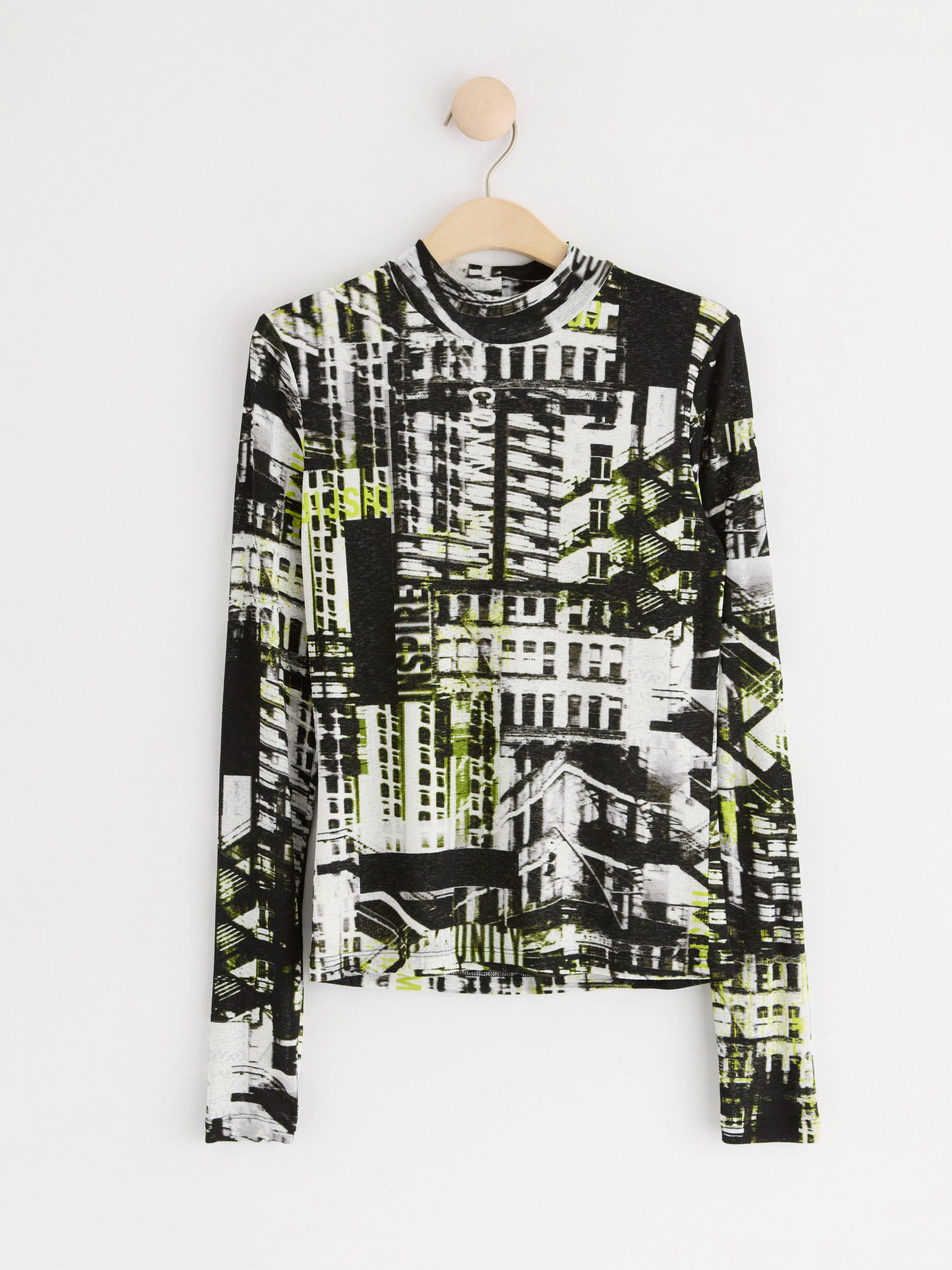 Long sleeve top with allover pattern Off White