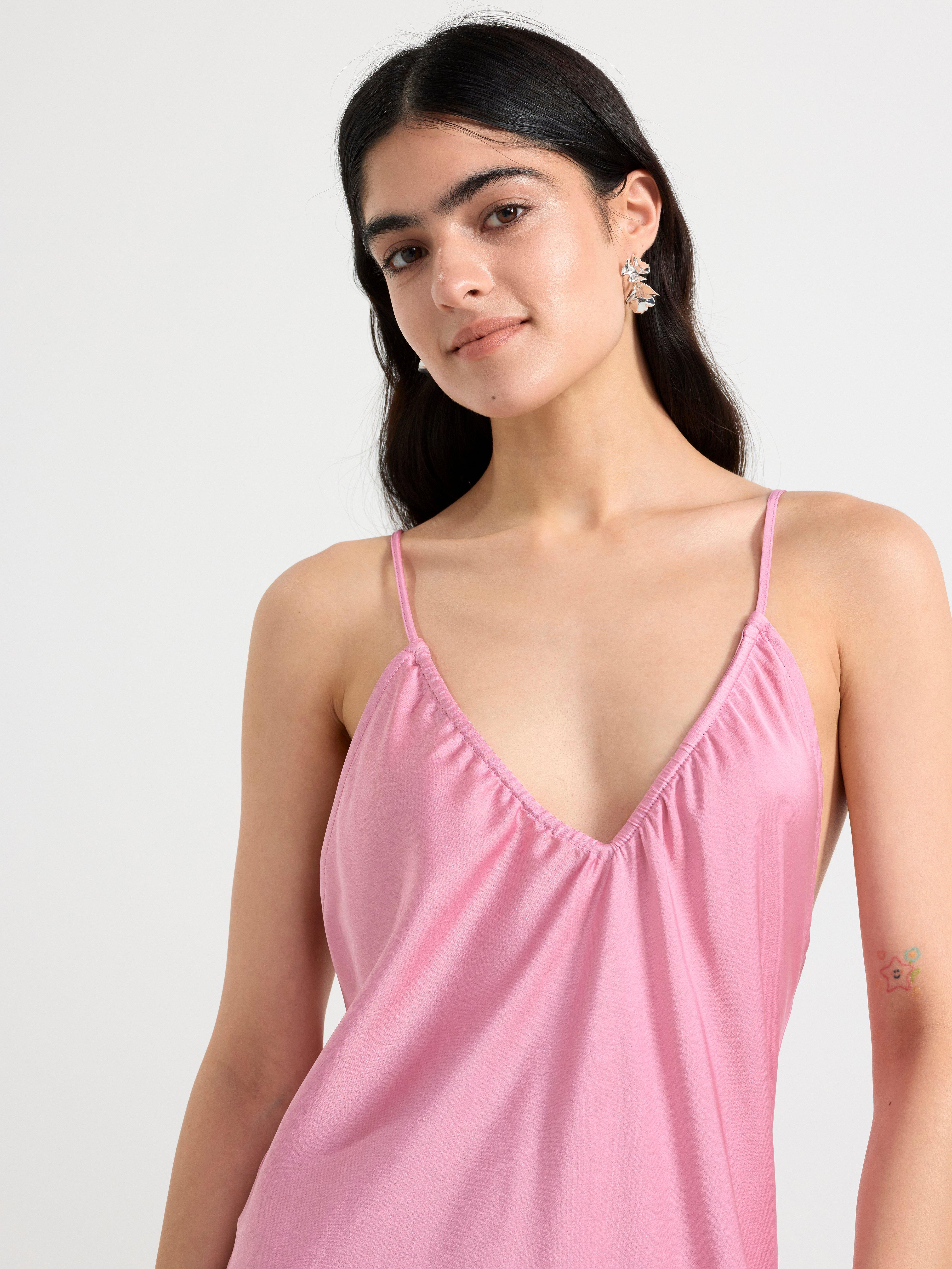 Satin slip dress Pink