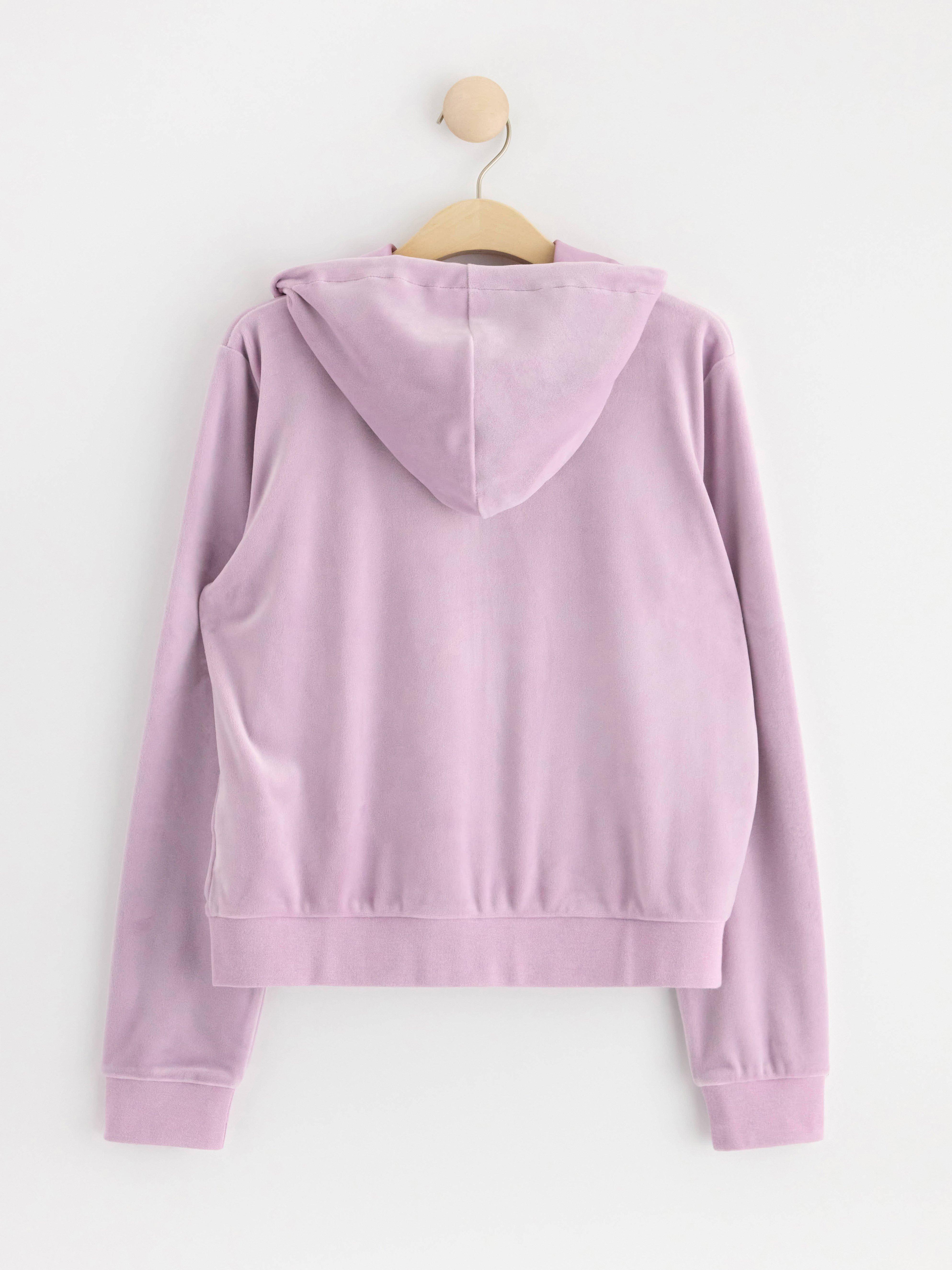 Velour zip hoodie Light Lilac