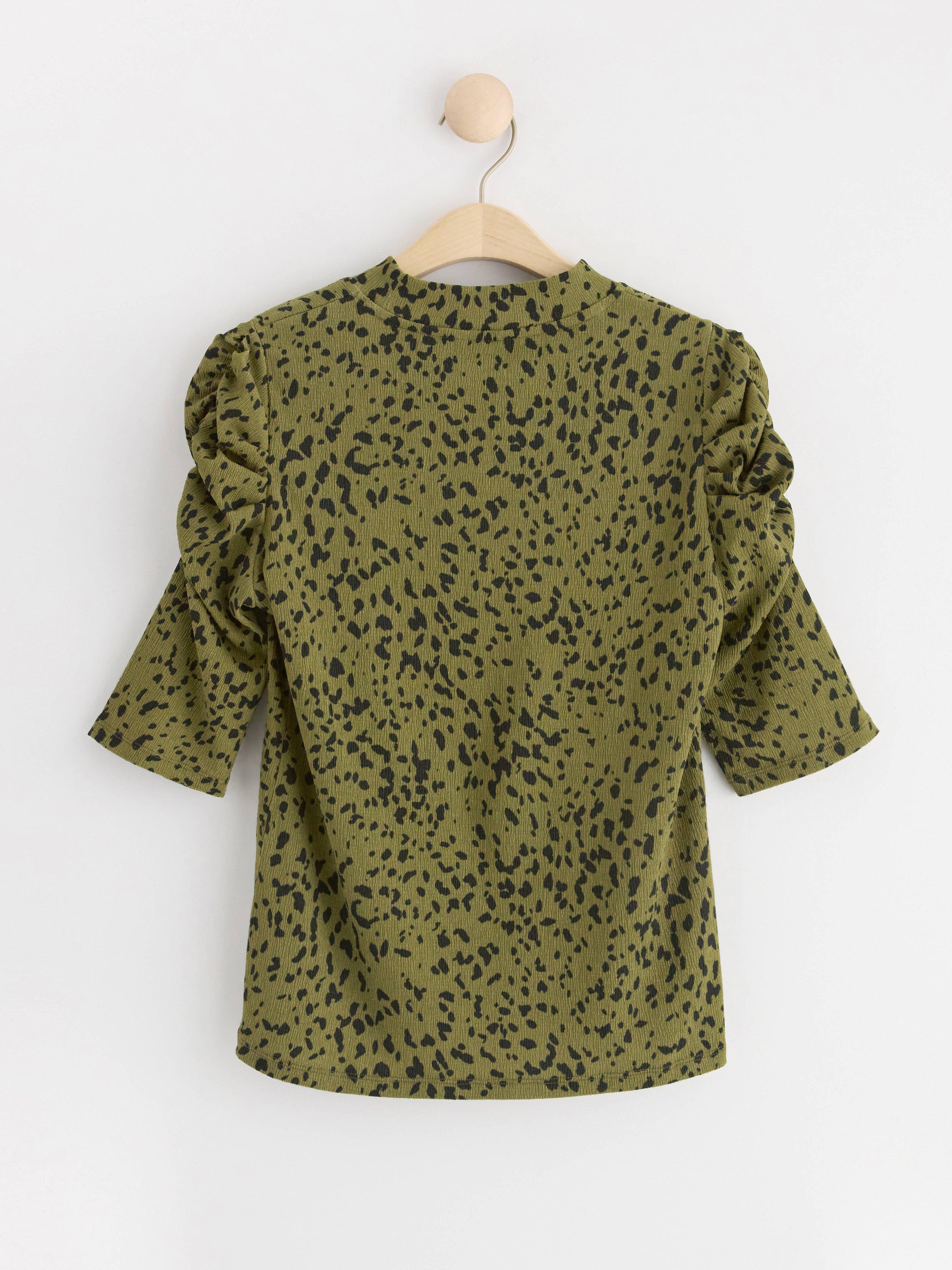 Top with puff sleeves Dark Green