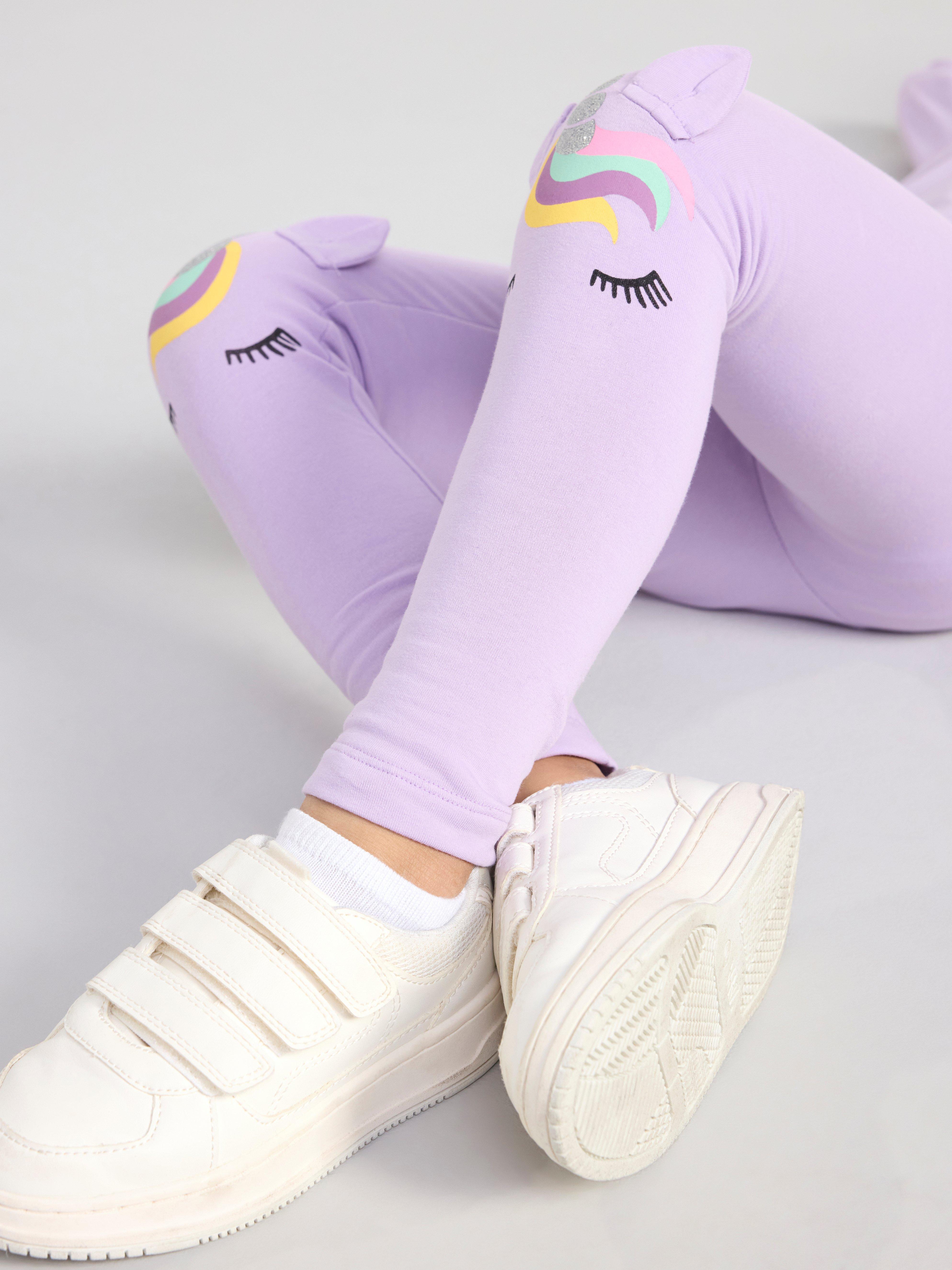 Leggings with unicorns Light Lilac