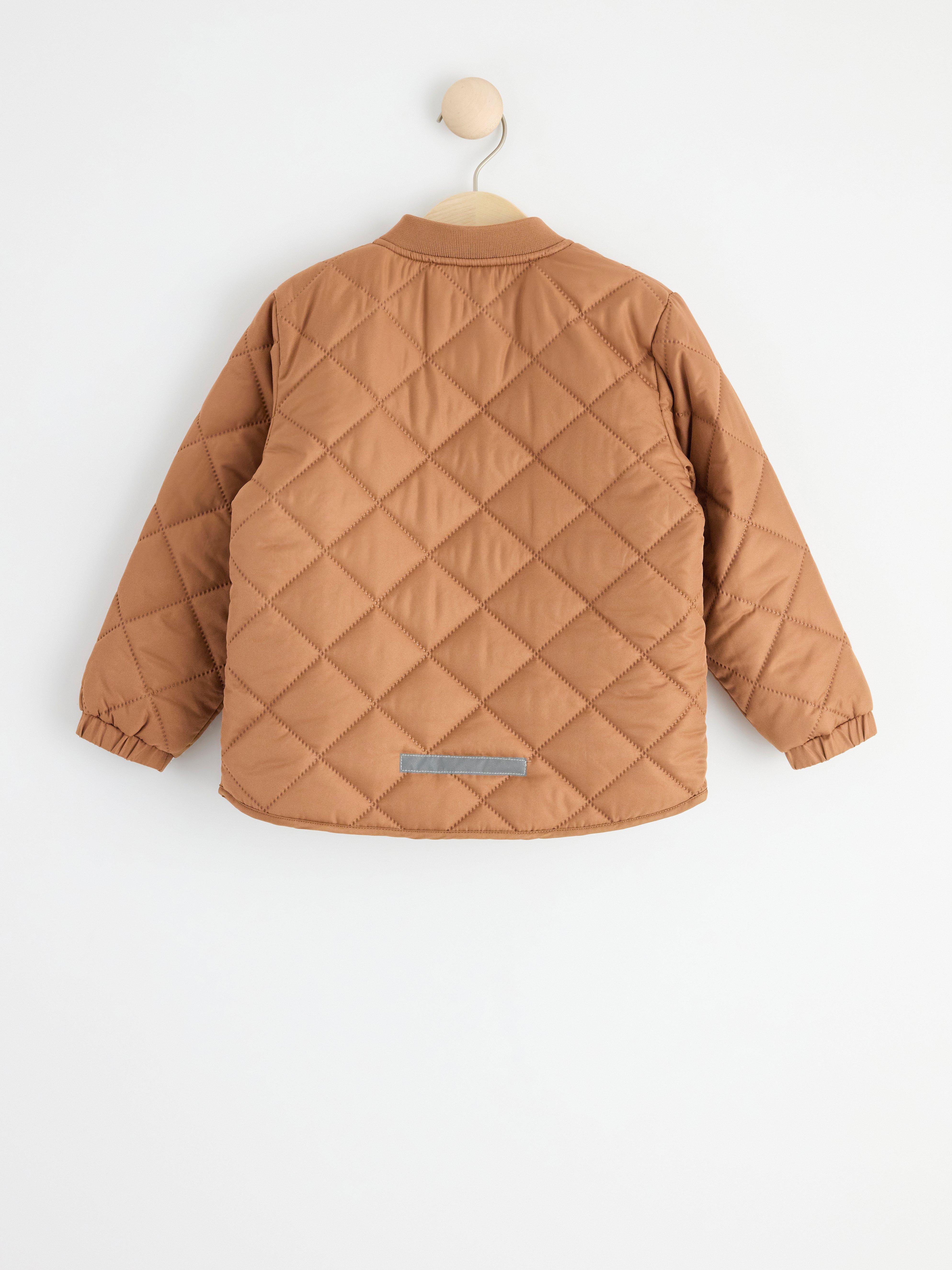 Water repellent quilted jacket Light brown
