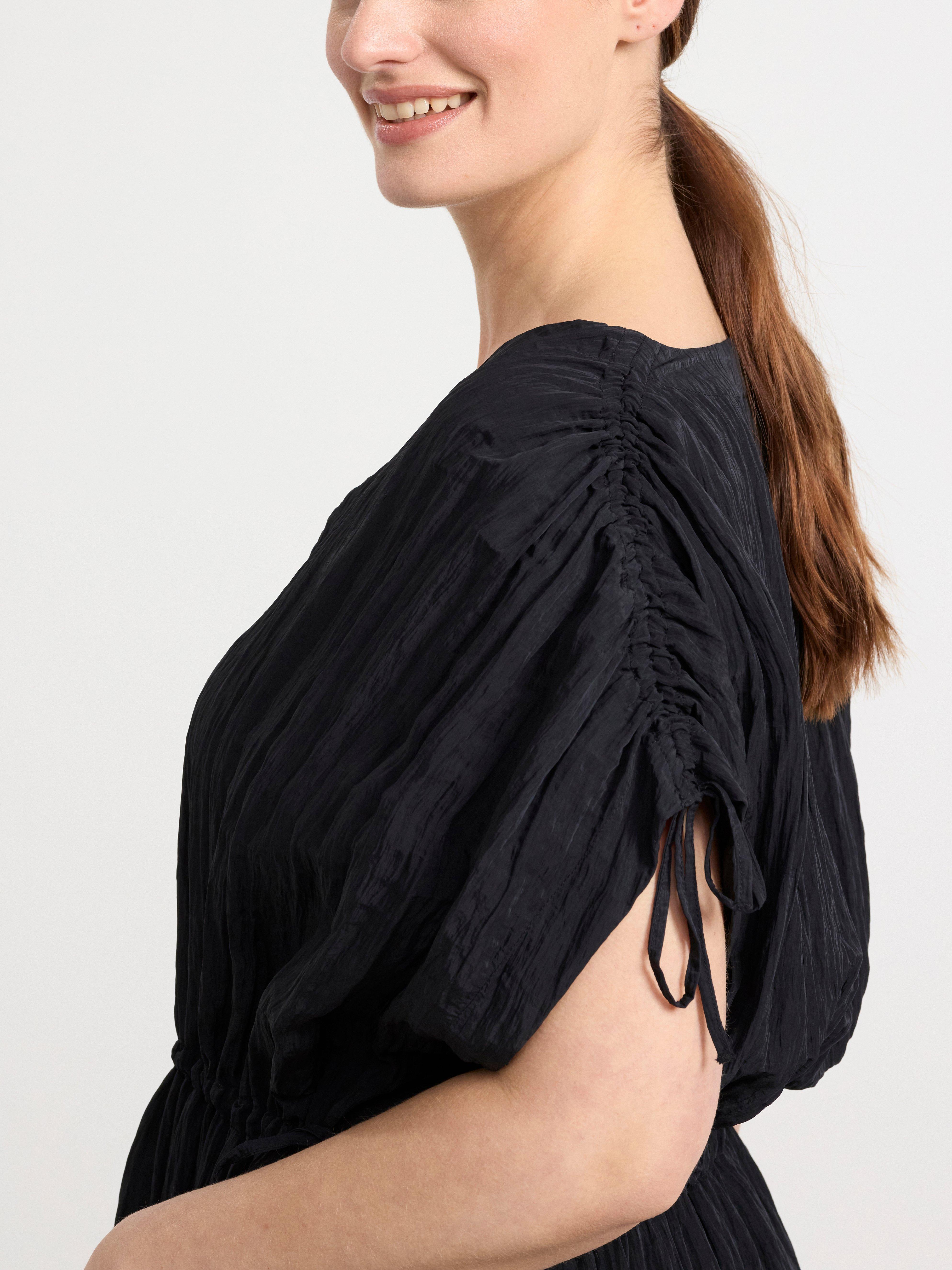 Short sleeve kaftan dress Black