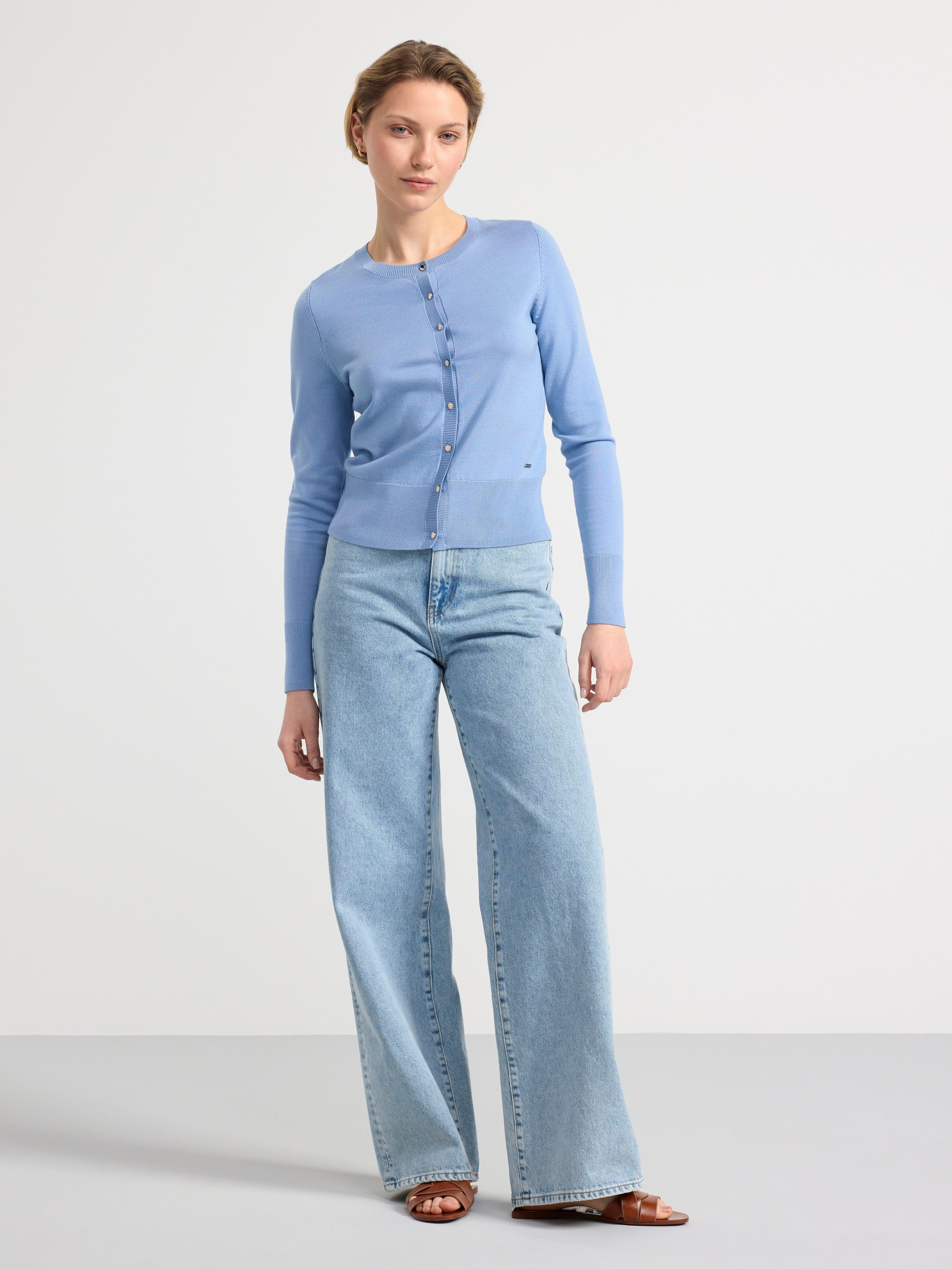 Fine-knit cardigan Light Blue