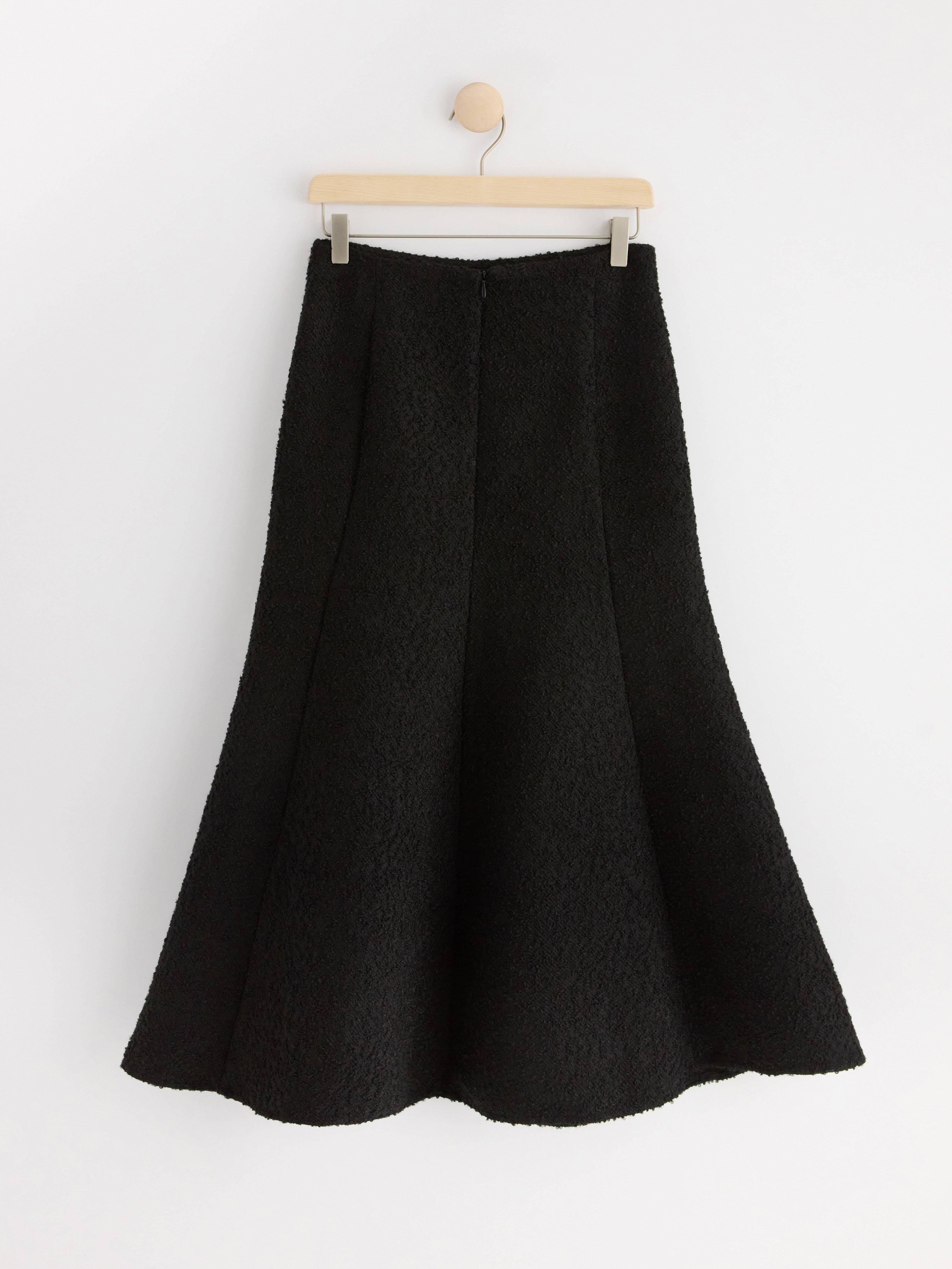 MIdi skirt in bouclé Black