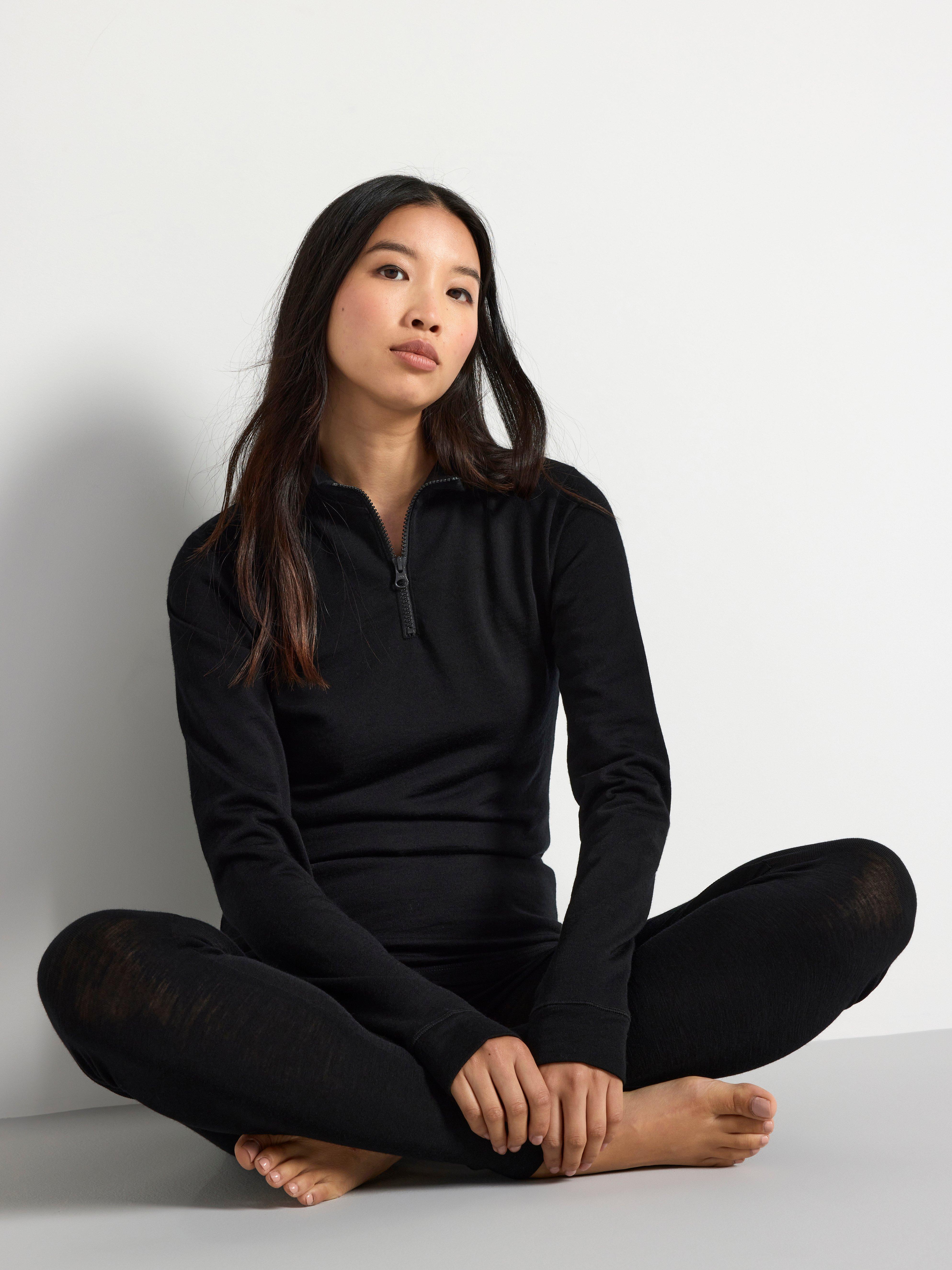 Knitted jumper in merino wool terry Black