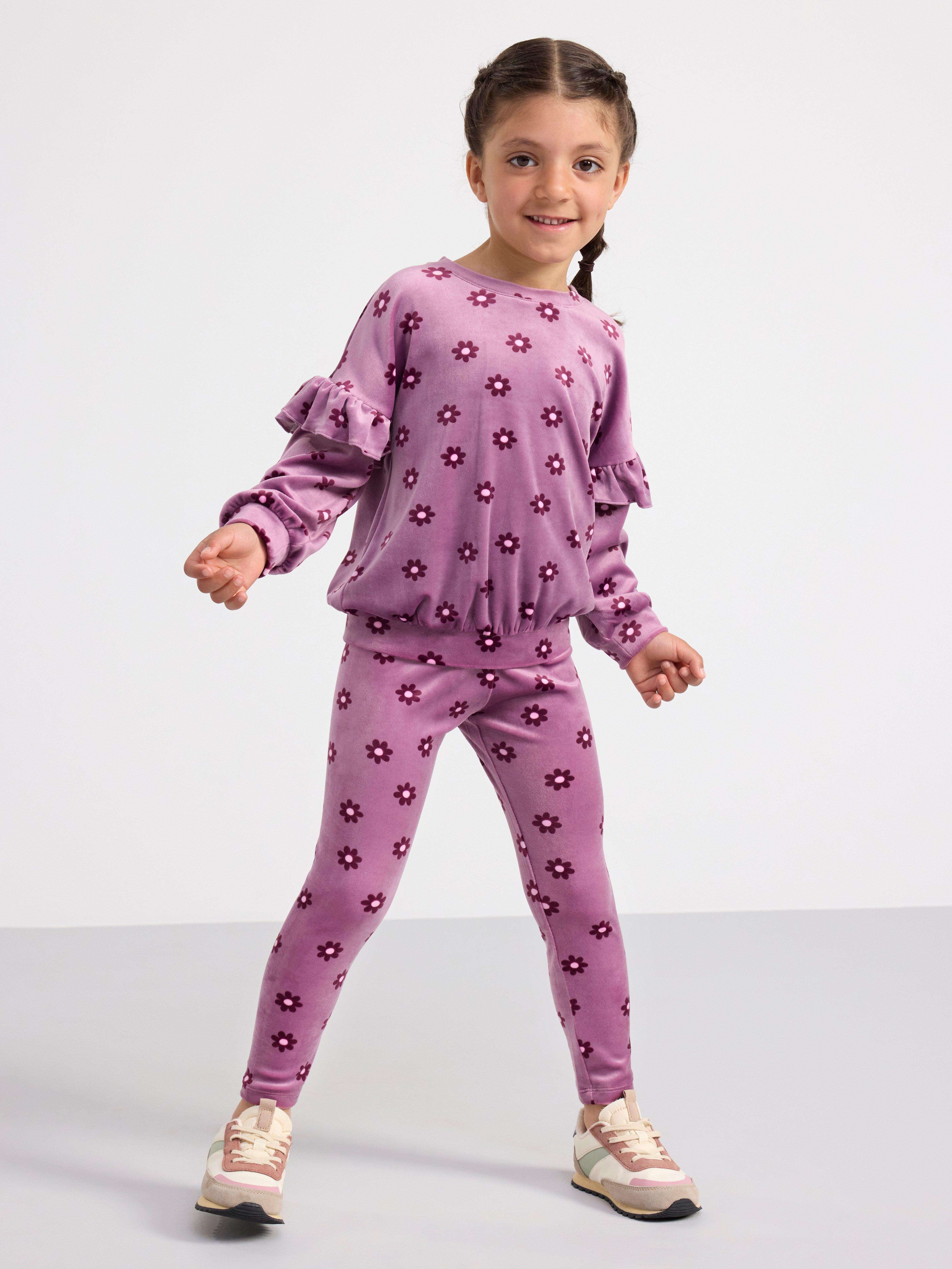 Velour jumper with pattern Light Dusty Lilac