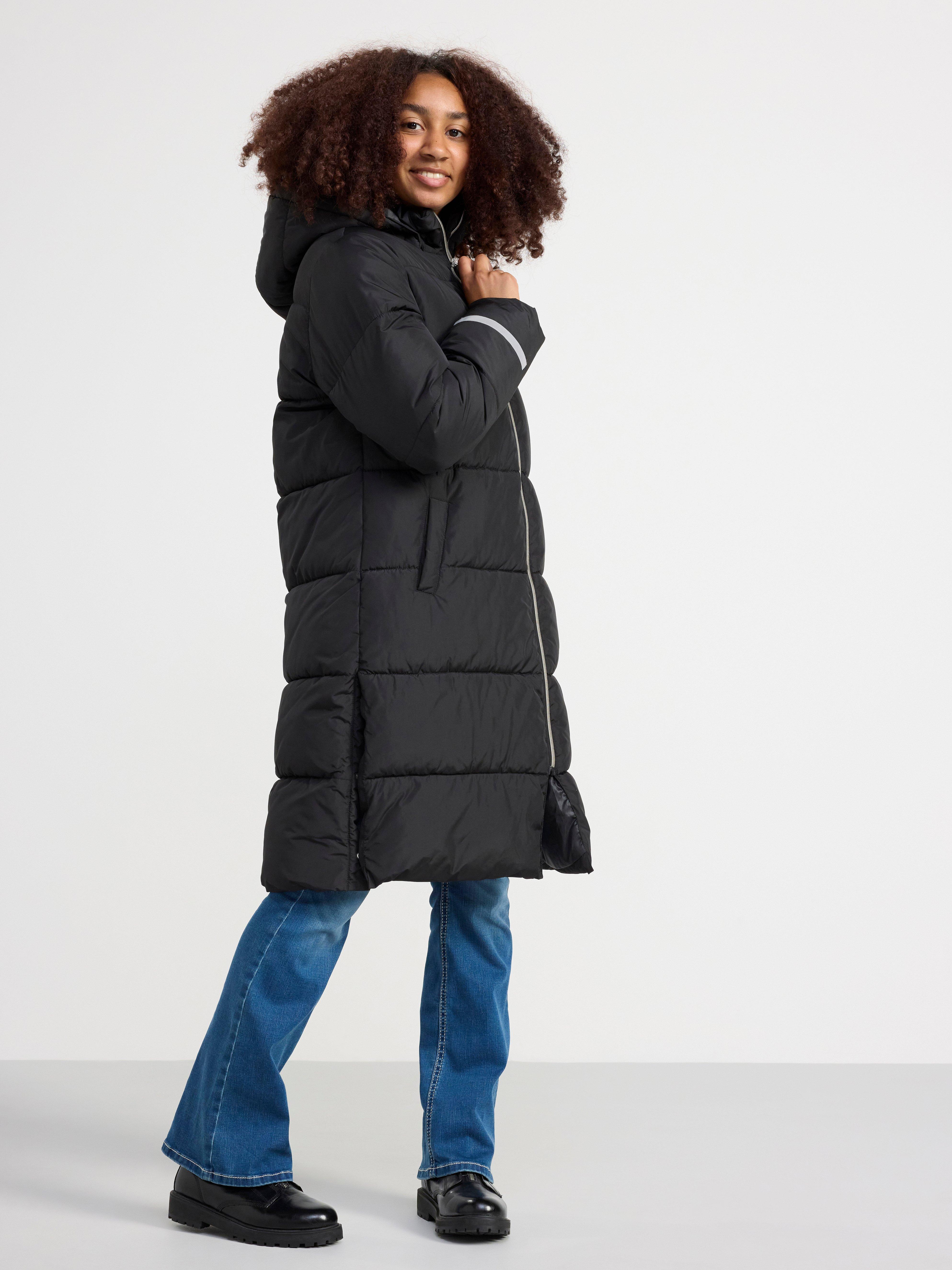 Water repellent puffer coat Black