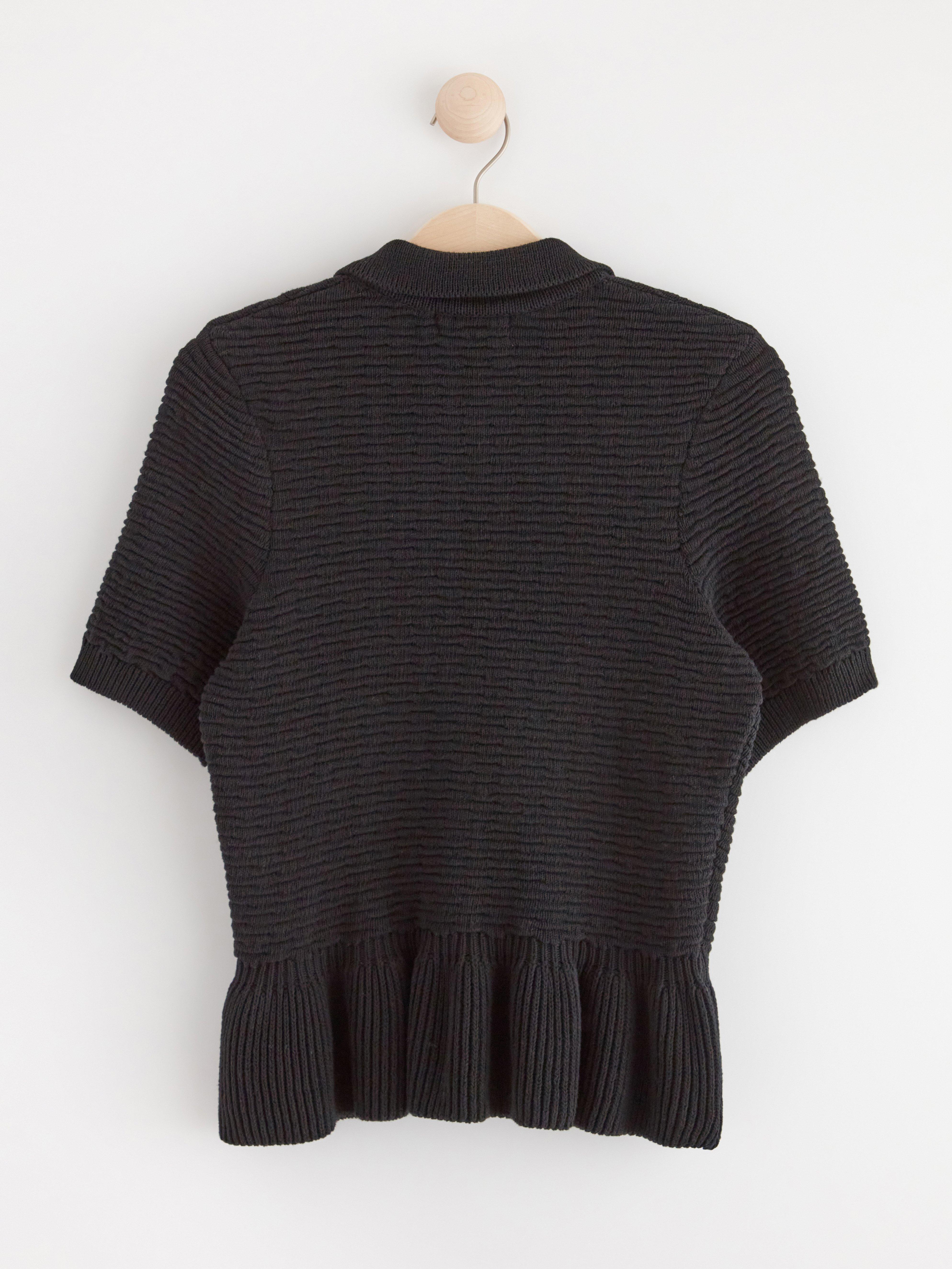 Knitted cardigan with short sleeves Black