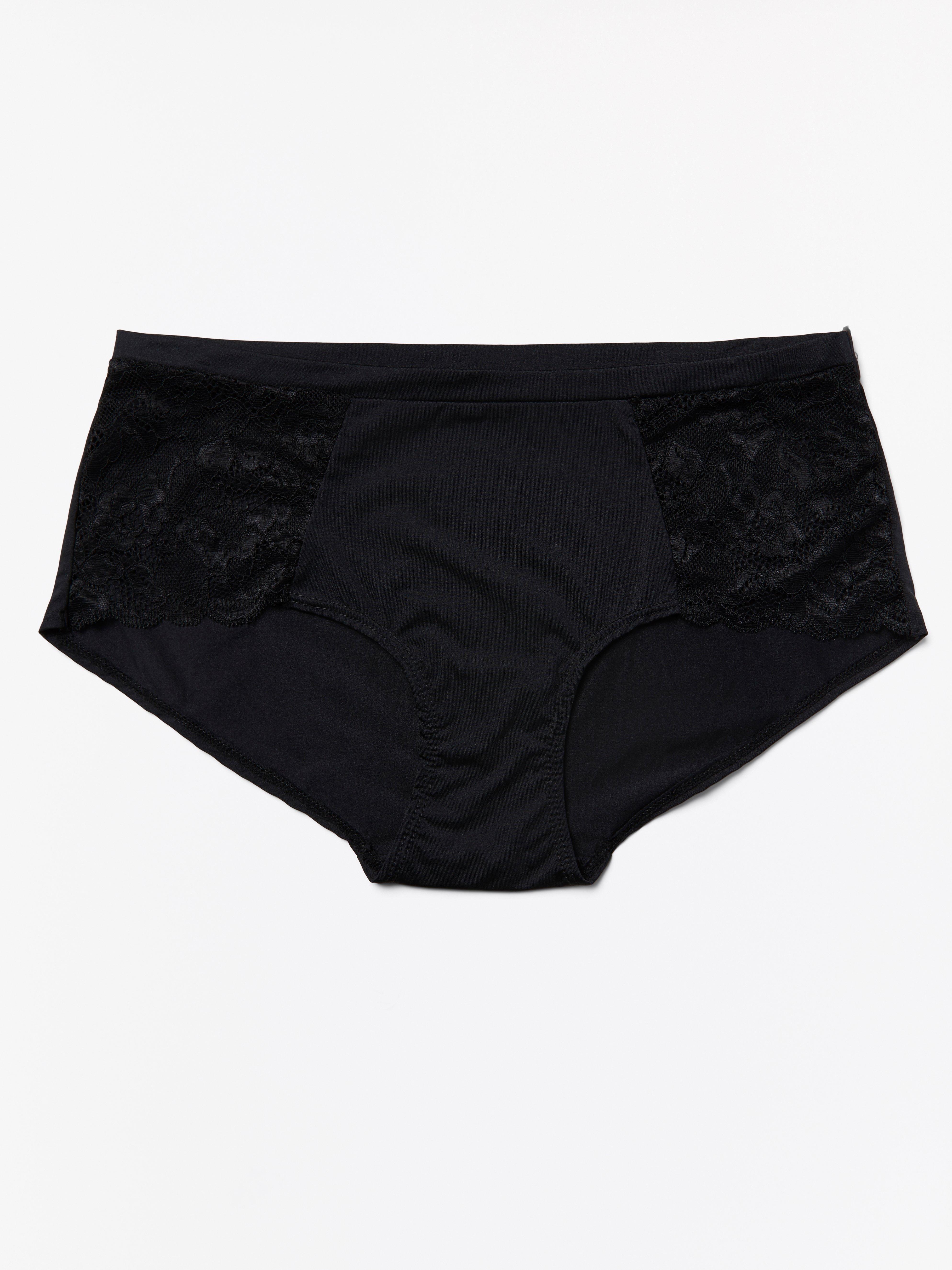 Regular waist brief with lace Black