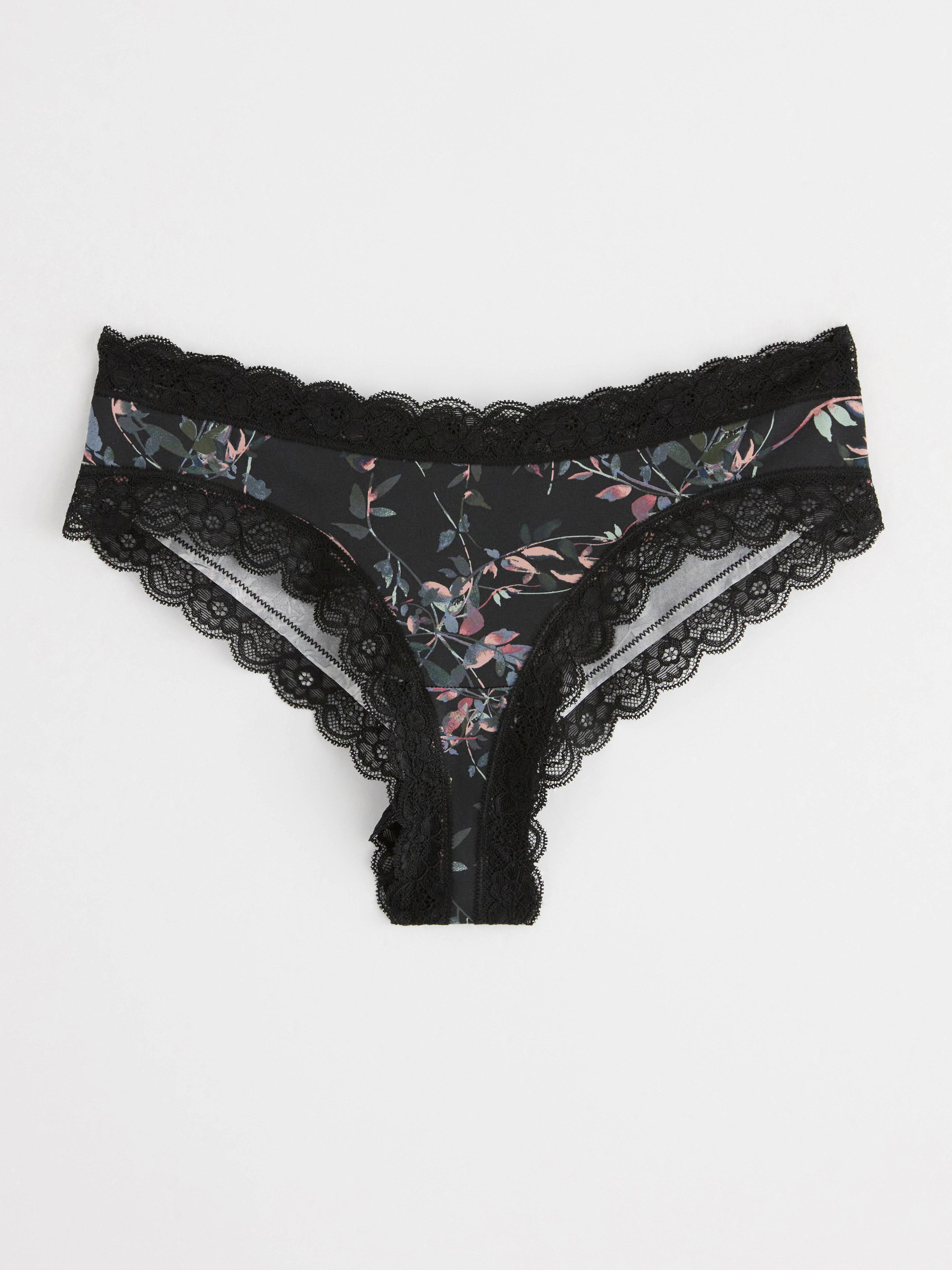 Brazilian brief  with low waist Black
