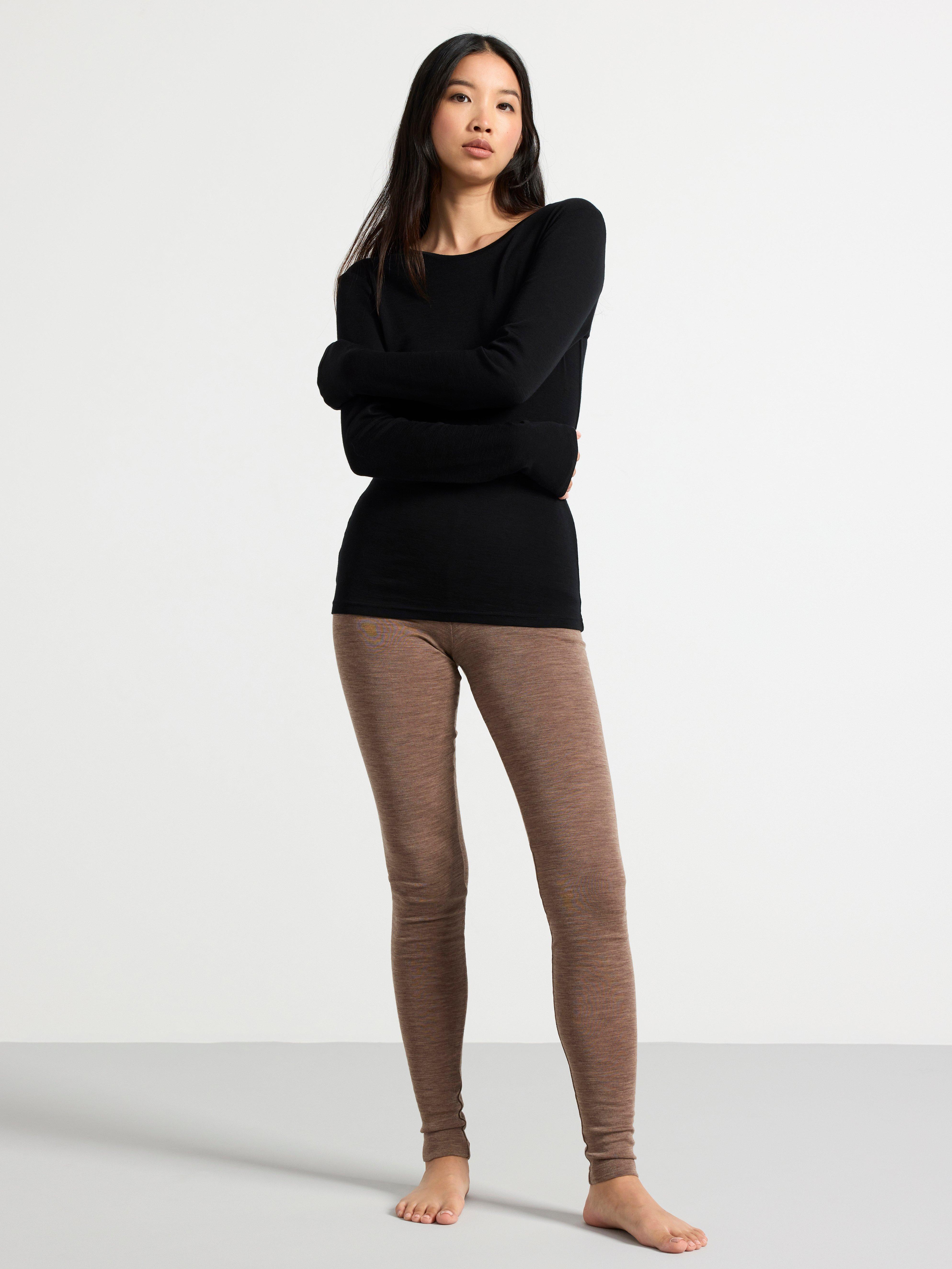 Long sleeve top in merino wool Black