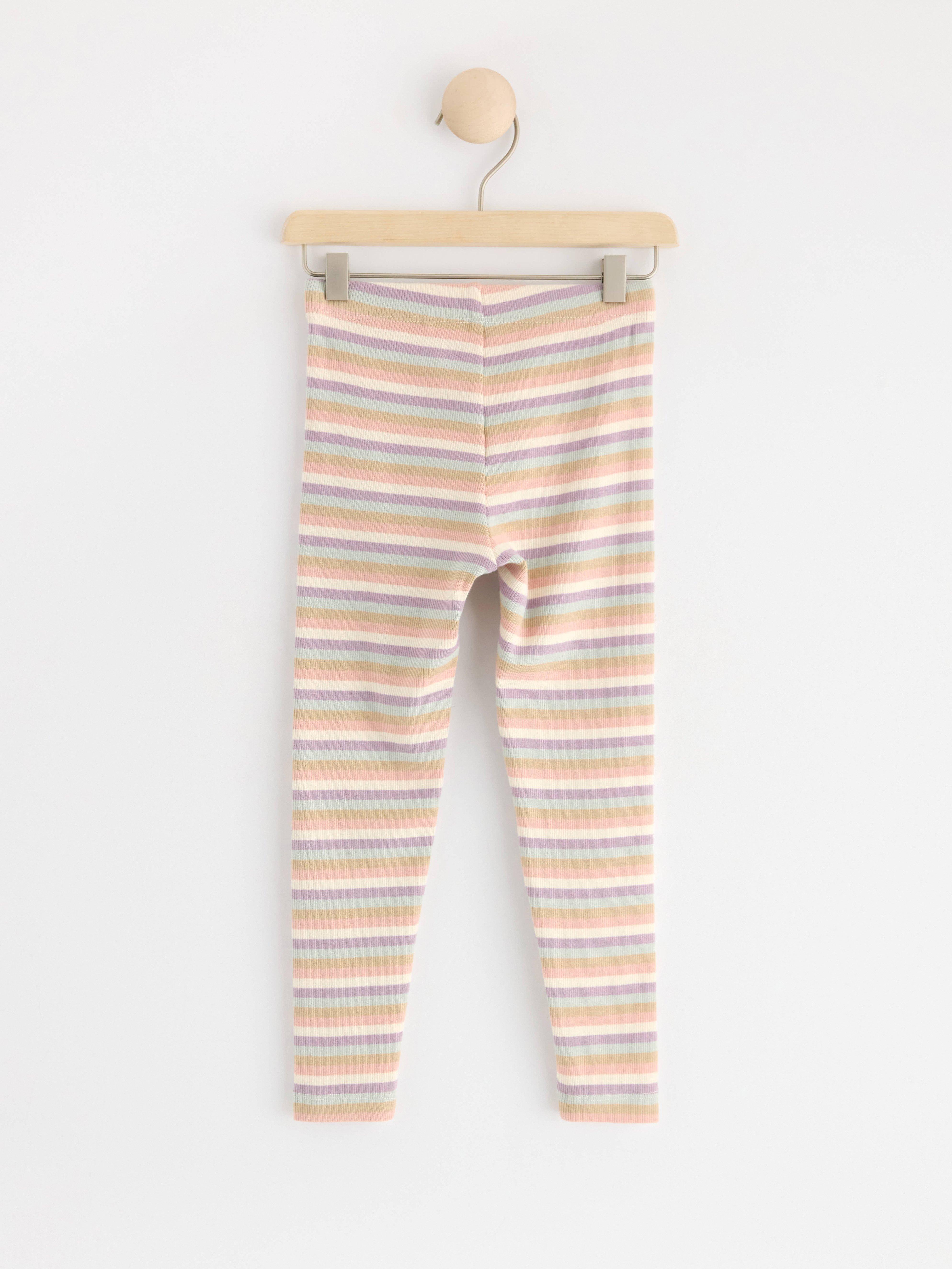 Leggings with allover pattern ribbed Light Dusty Turquoise