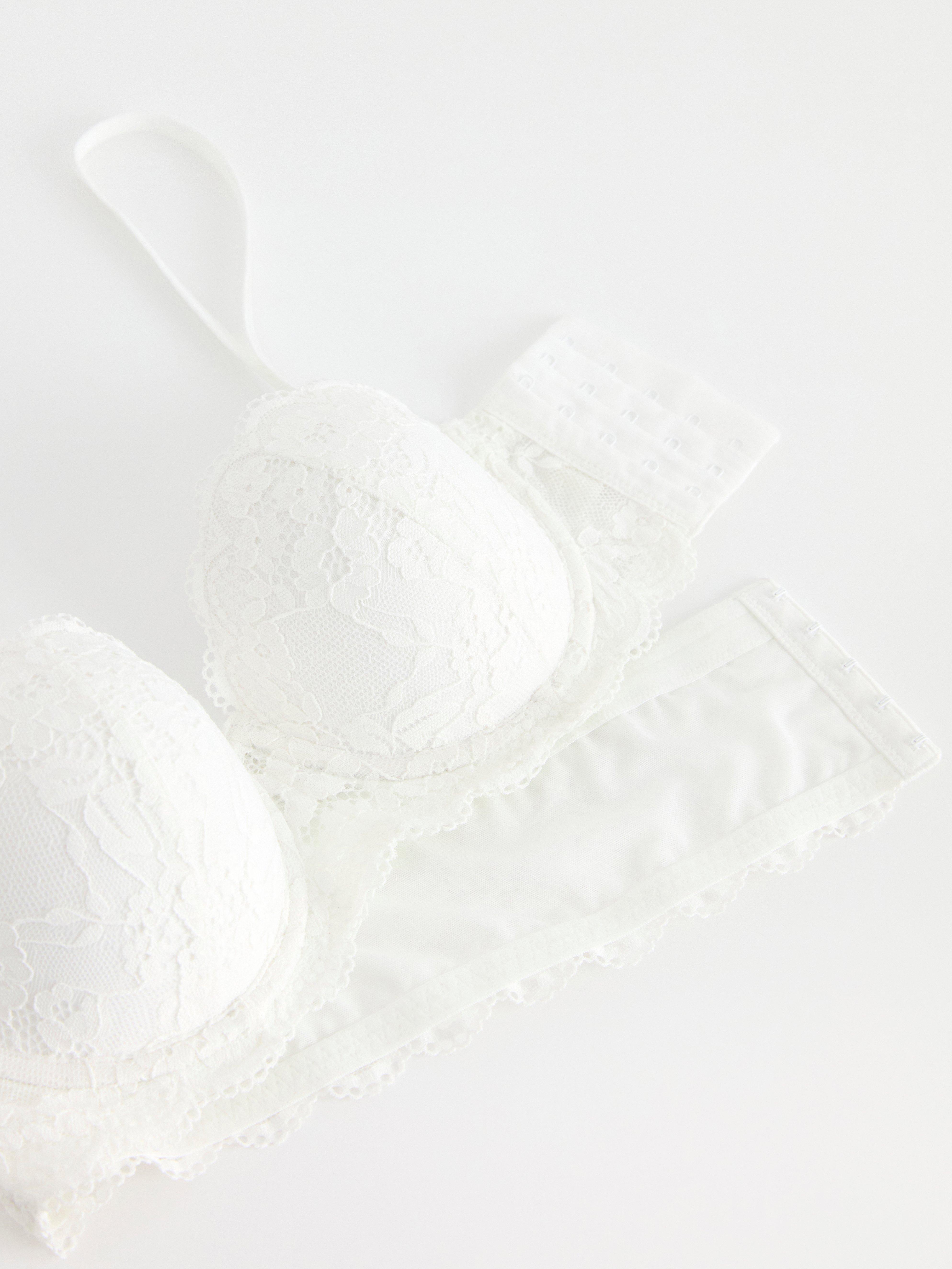 Björk strapless balconette bra with lace White