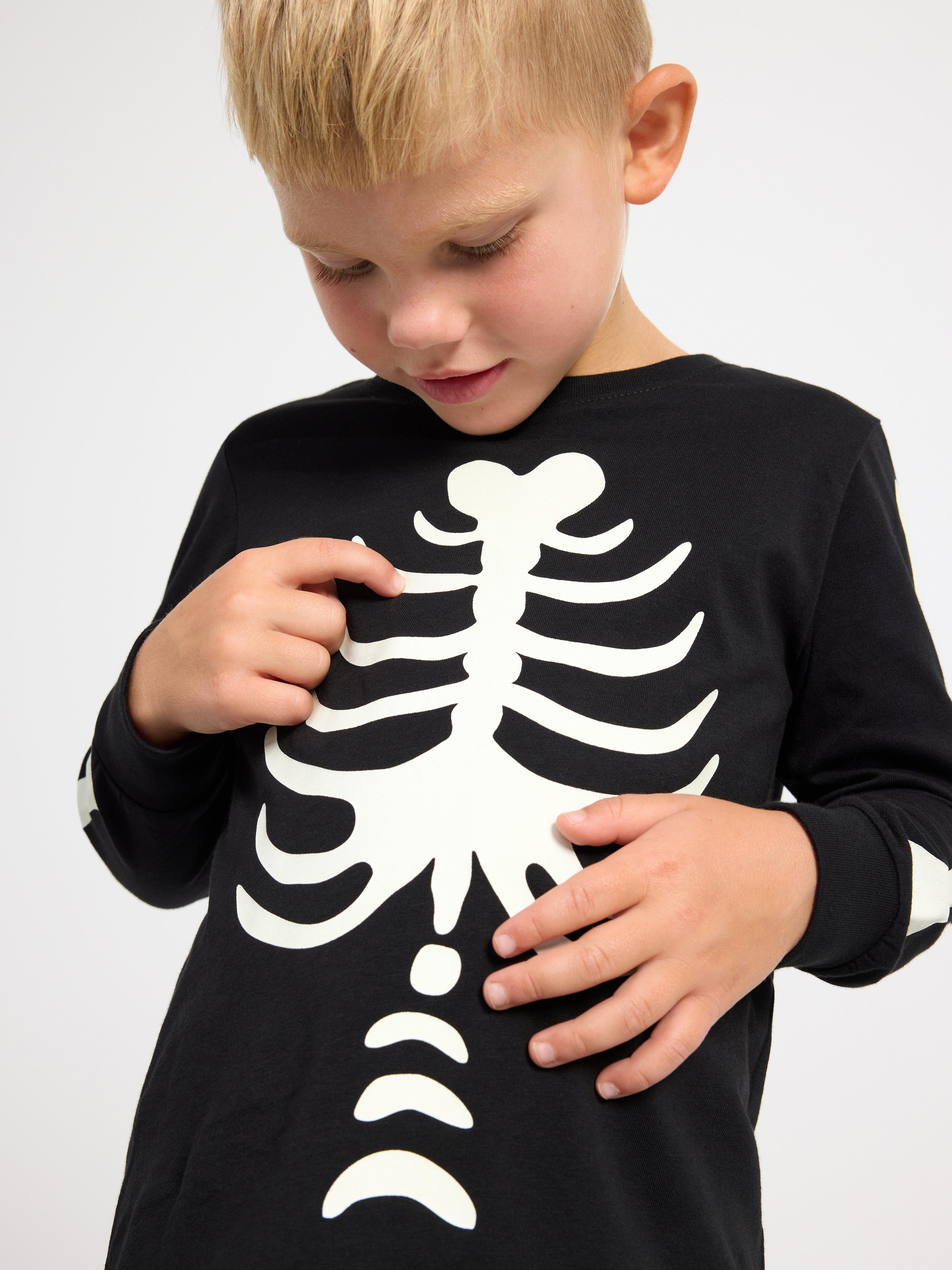 Pyjama set with halloween print Black