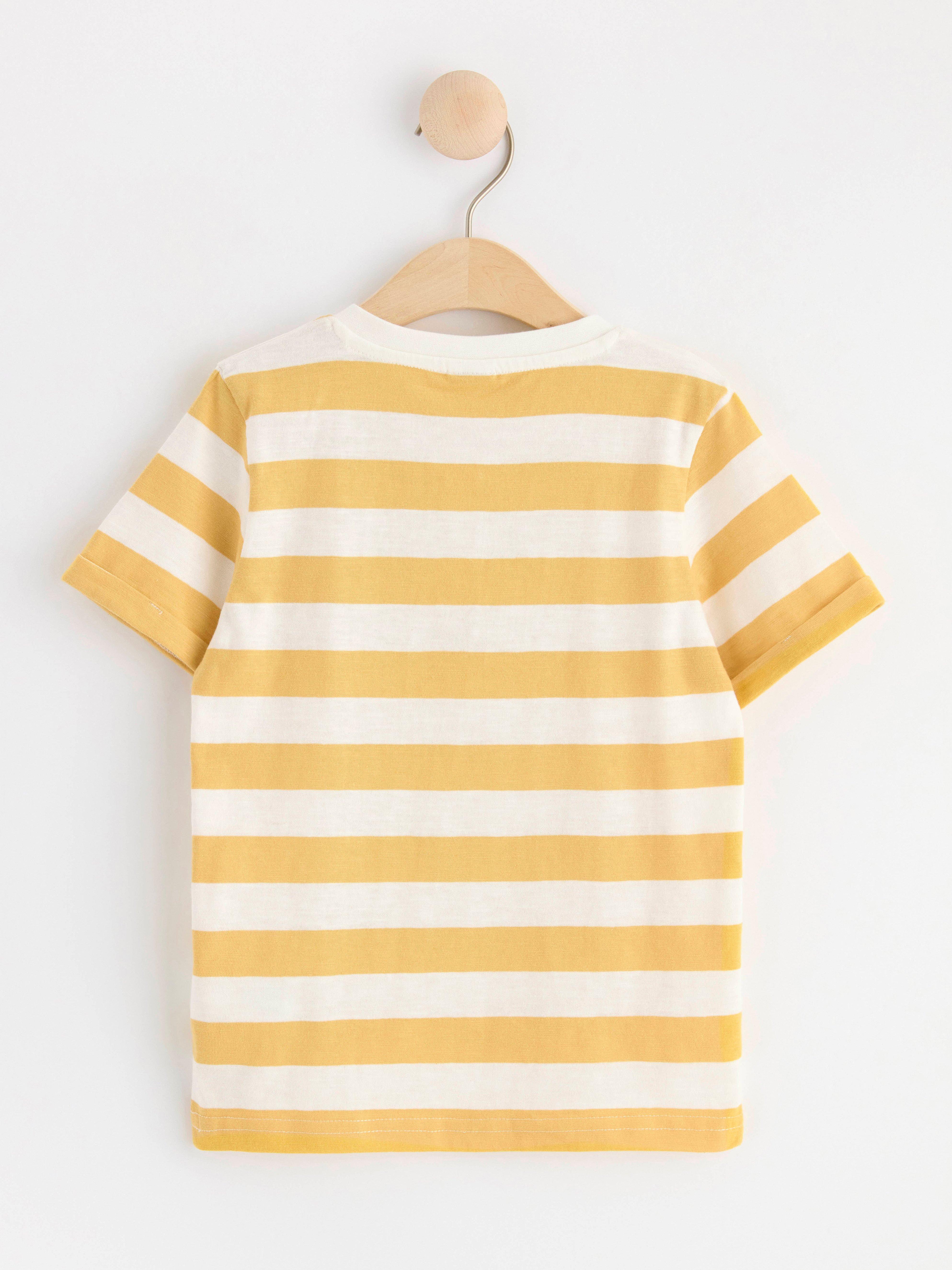 Short sleeve top with buttons Light Dusty Yellow