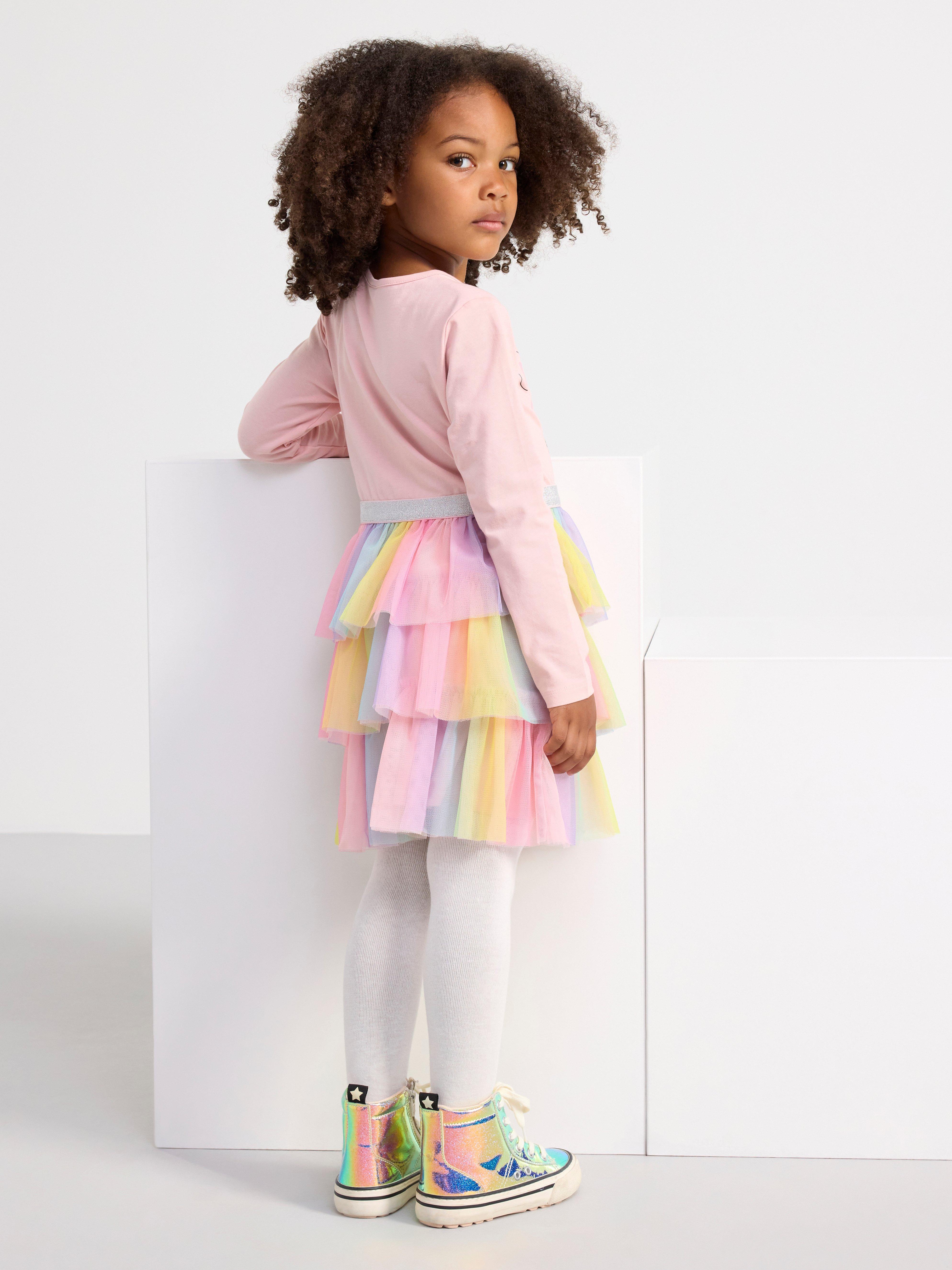 Dress in tulle with unicorn Light Pink
