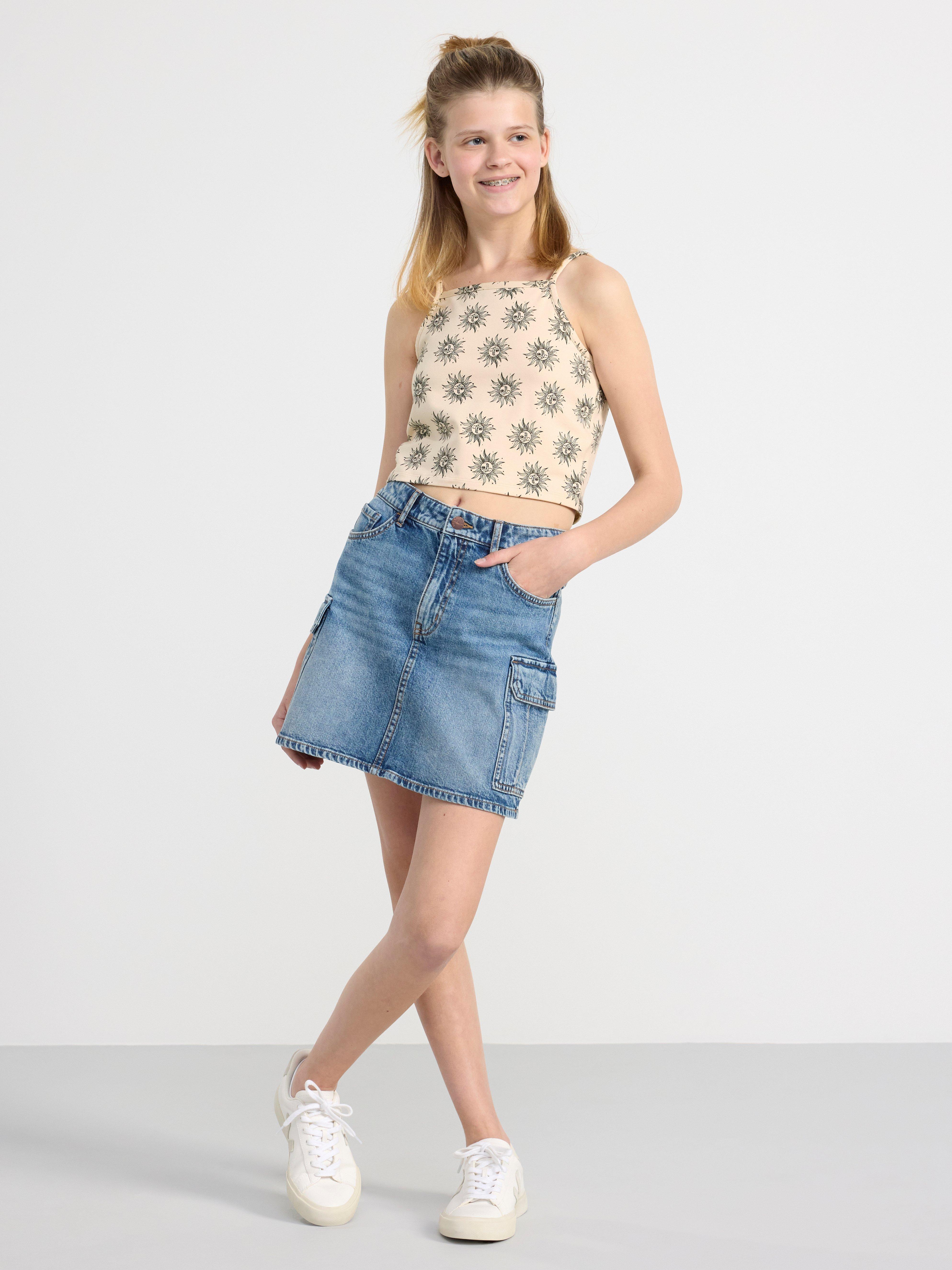 Tank top with slim shoulder straps Light Beige