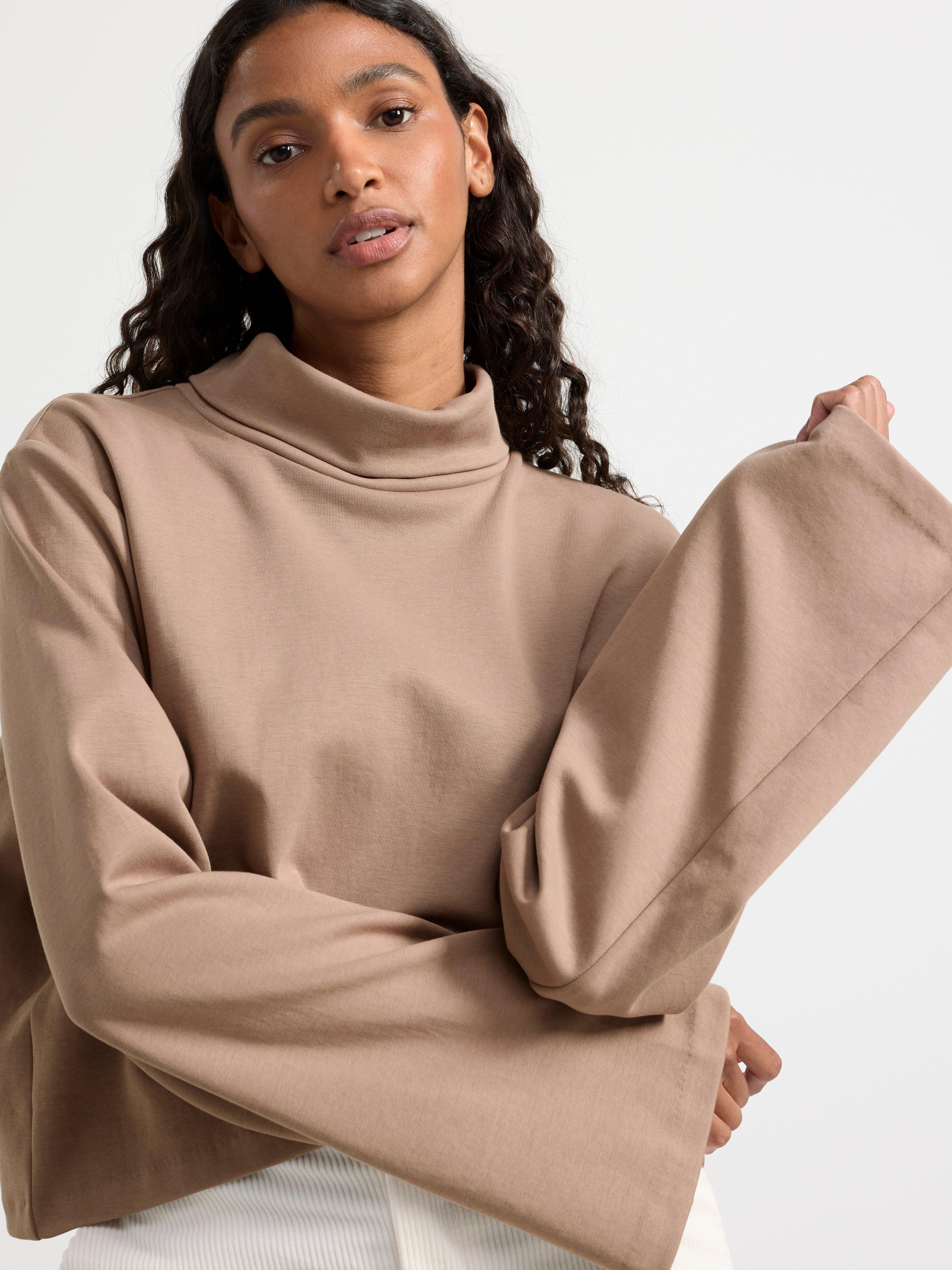 Turtle neck top Light Dusty Brown