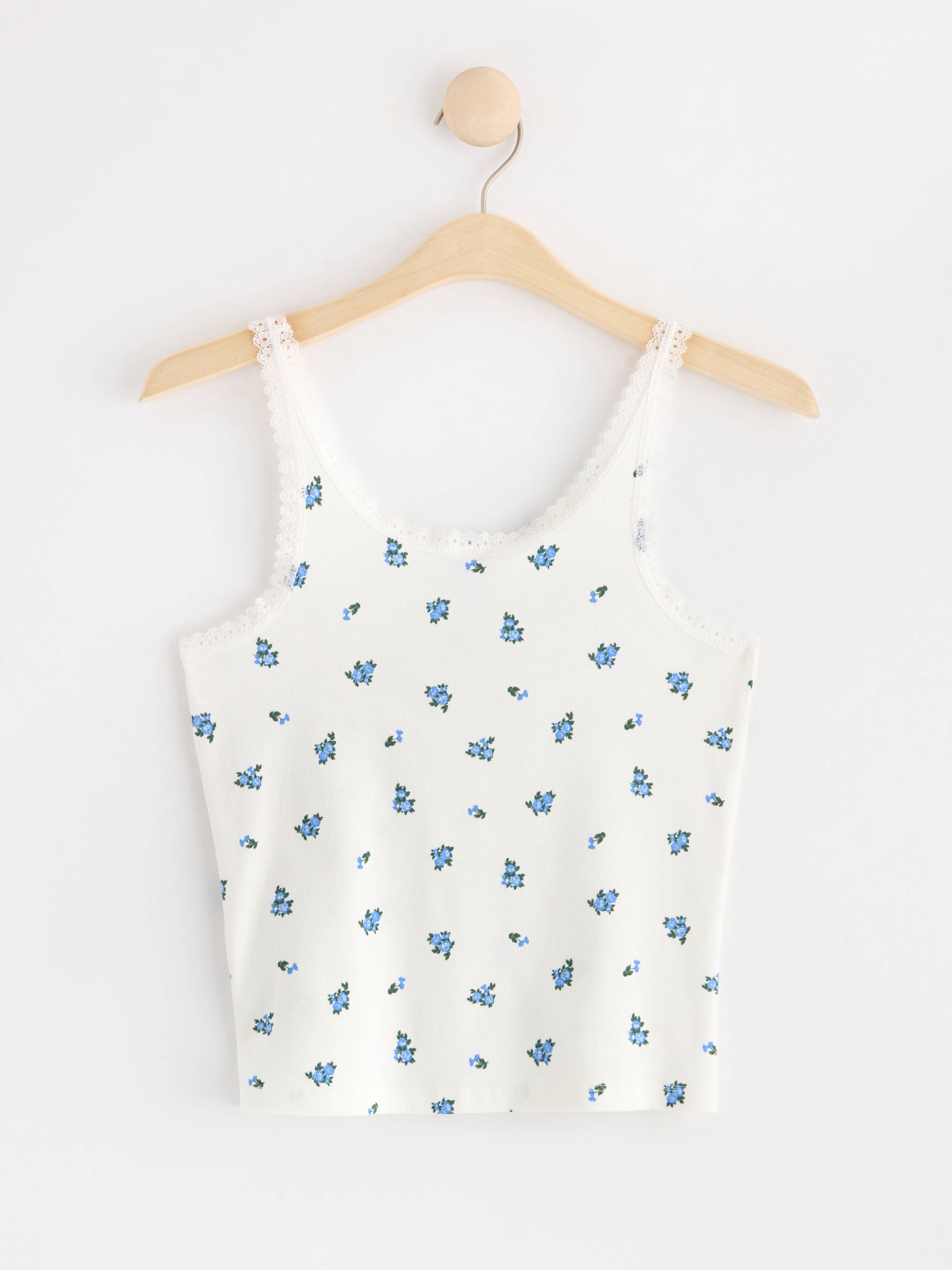 Tank top with lace details Off White