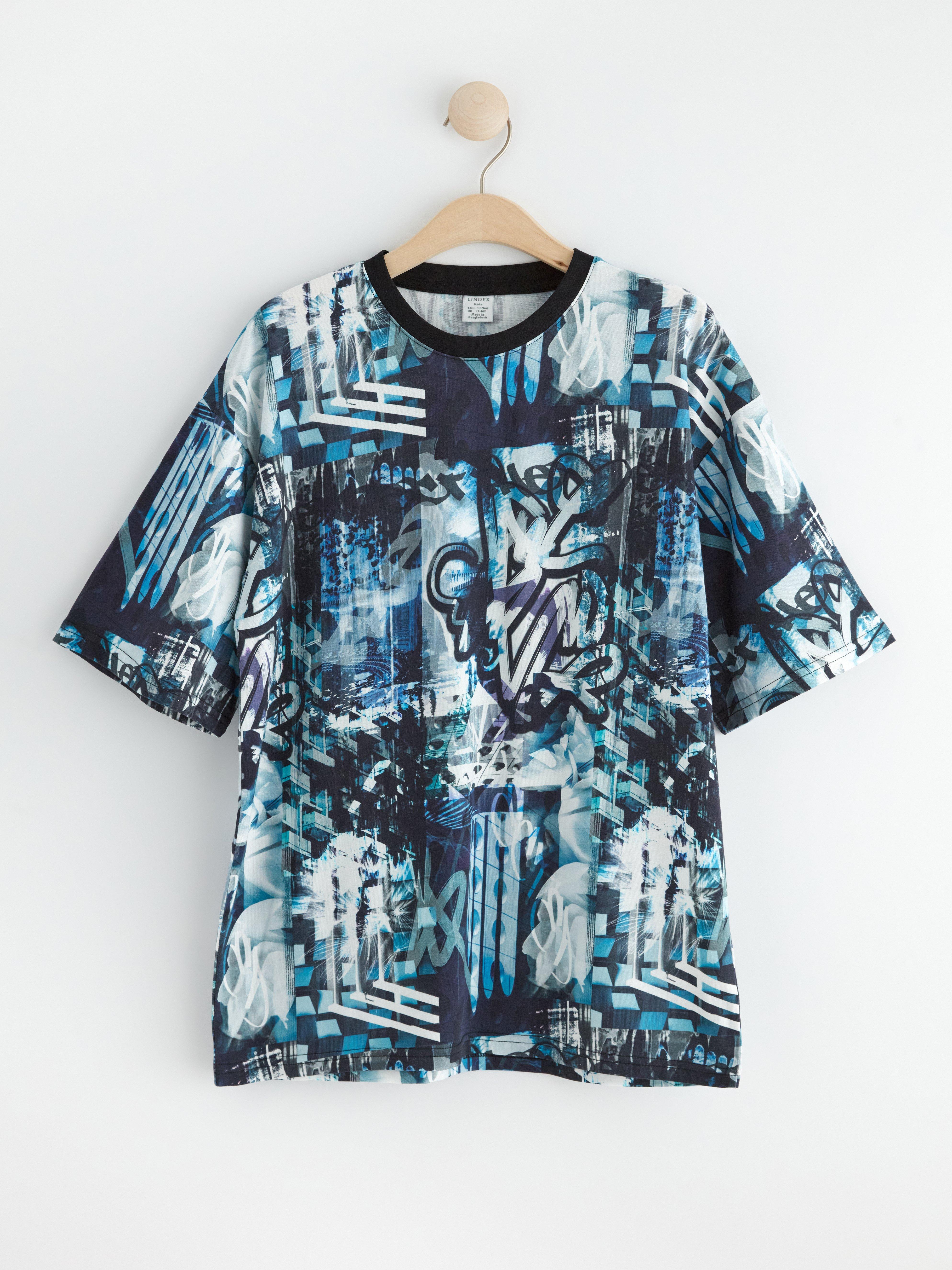 T-shirt with allover print Black