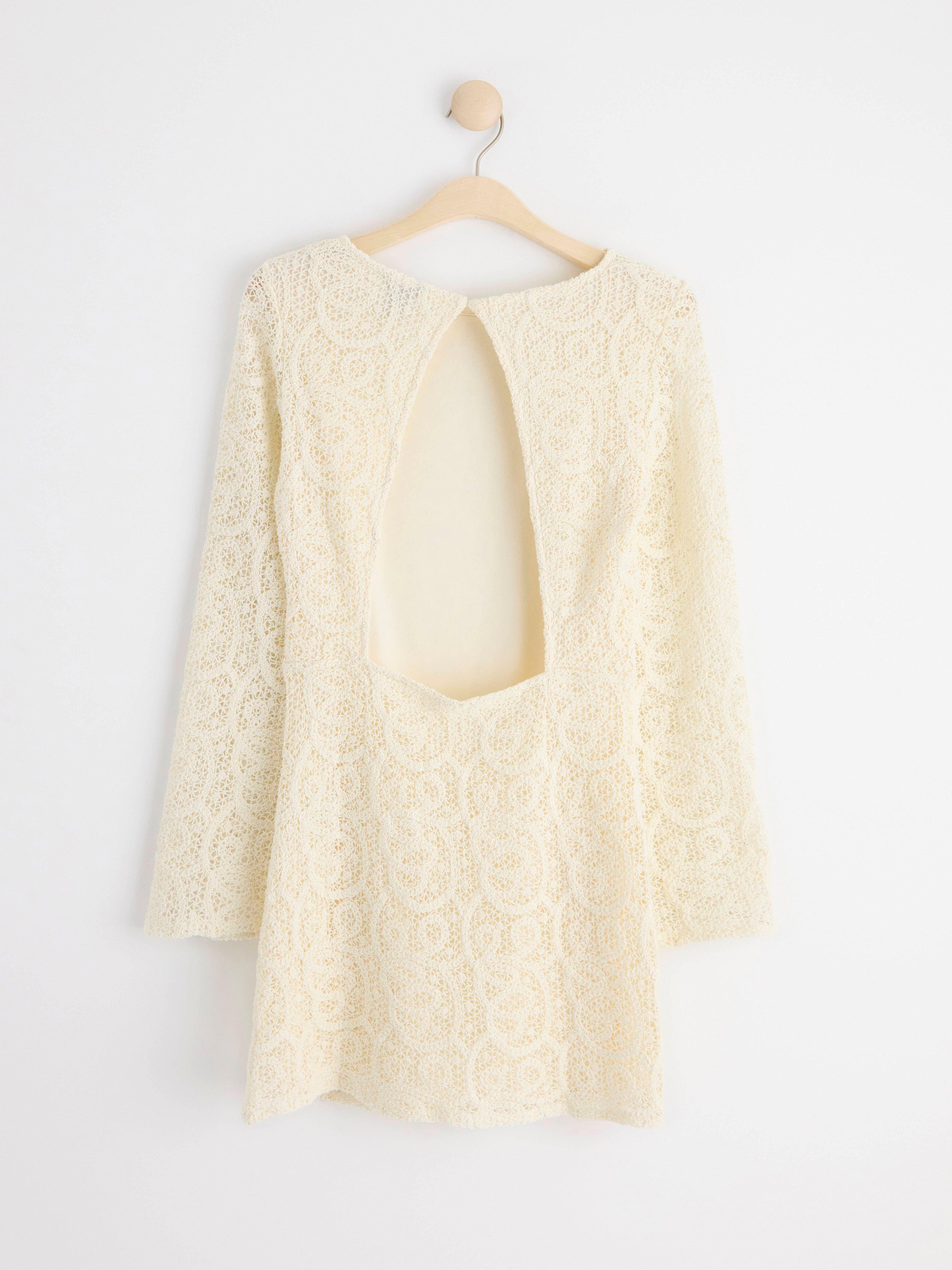 Mini dress with lace White