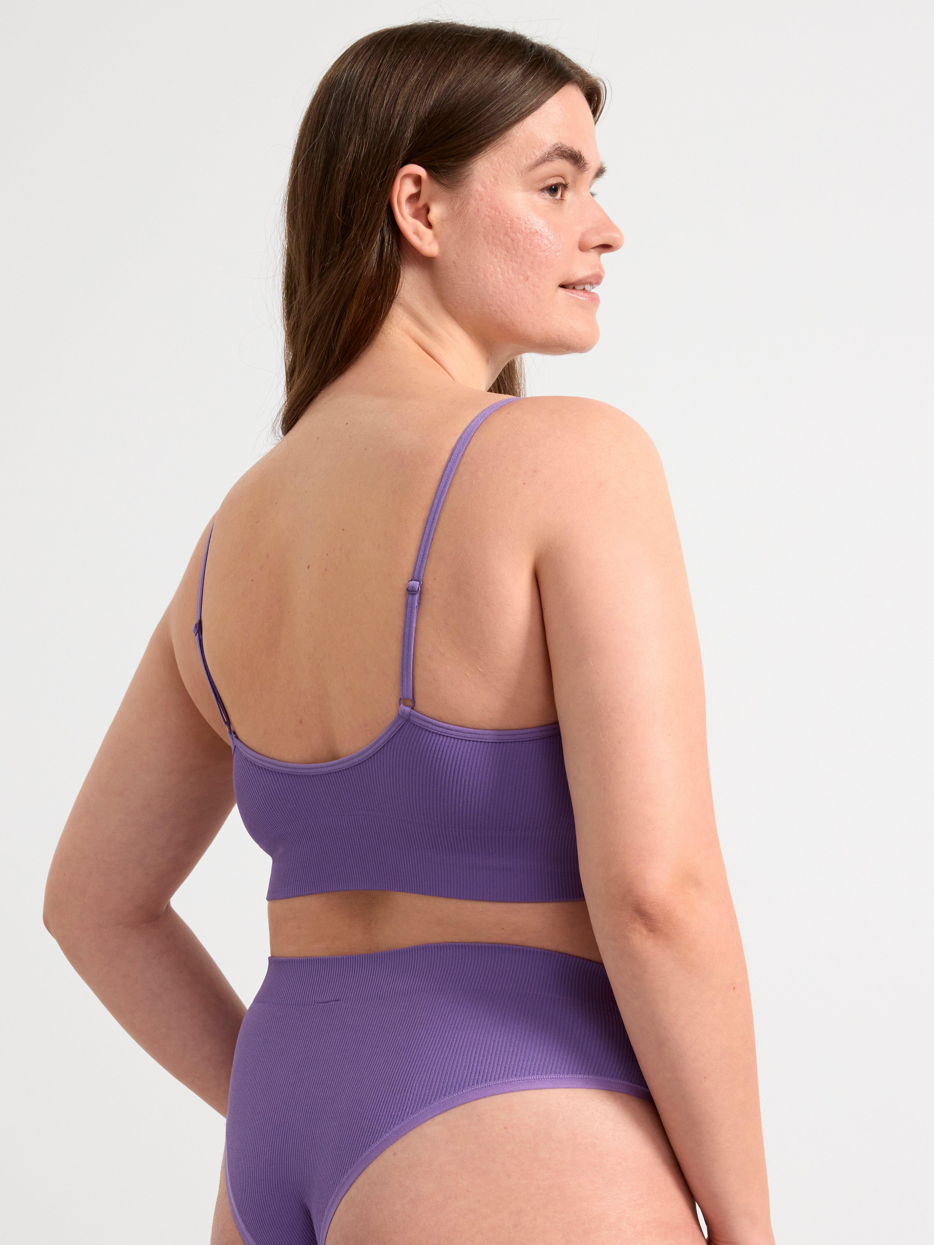 Seamless ribbed soft bra Lilac