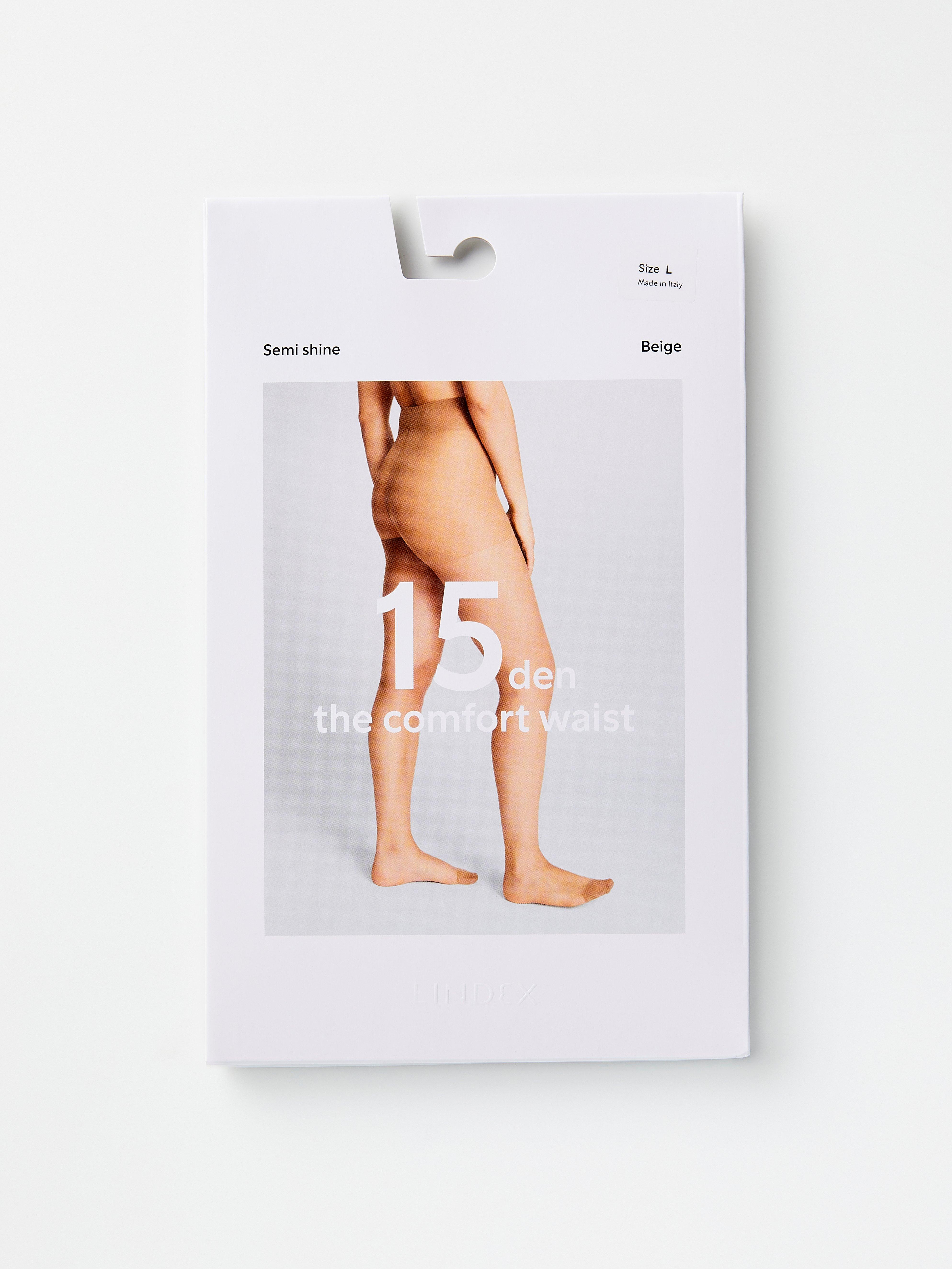 Comfort waist semi shine tights 15 denier Beige